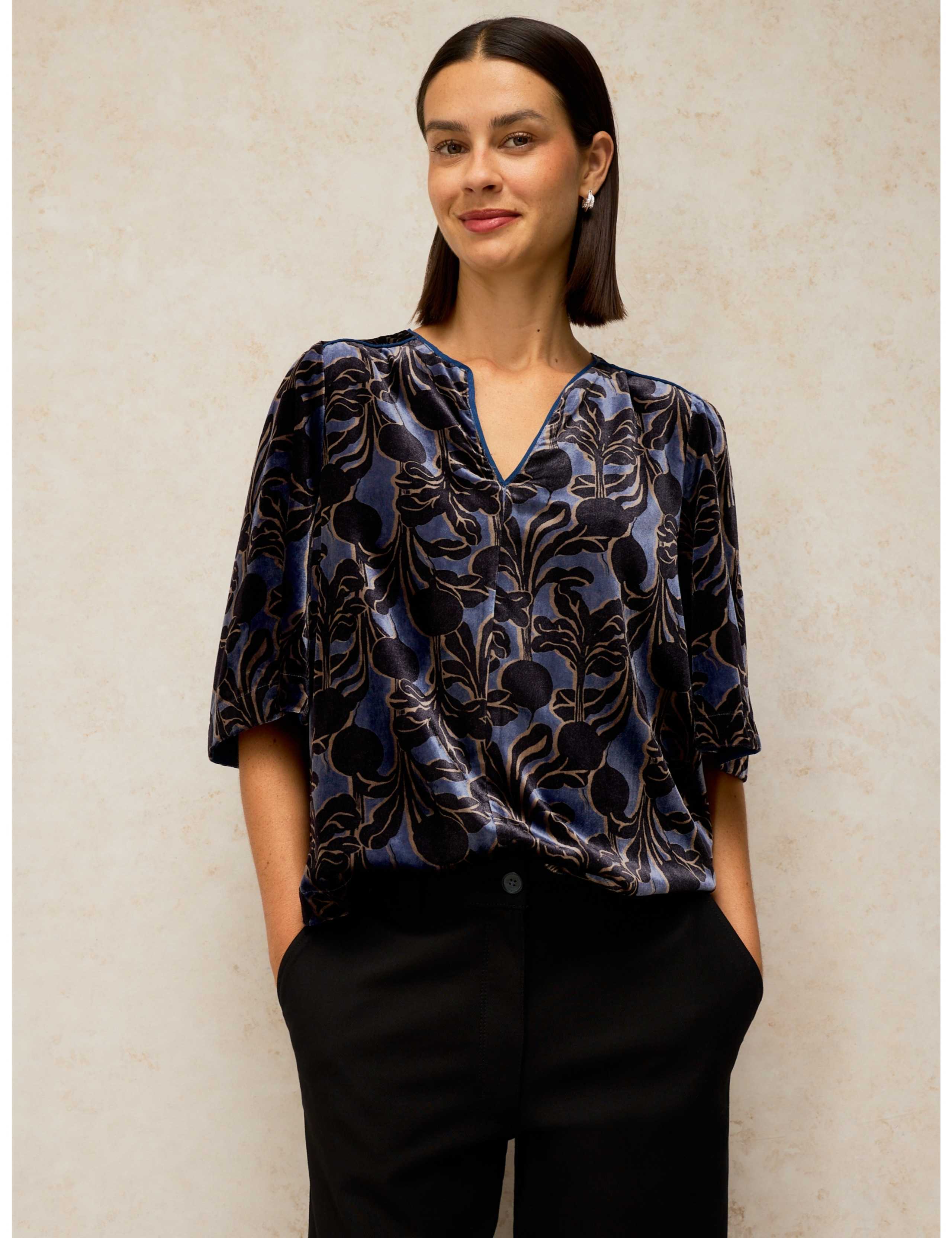 Nova Velvet Printed Shell Top