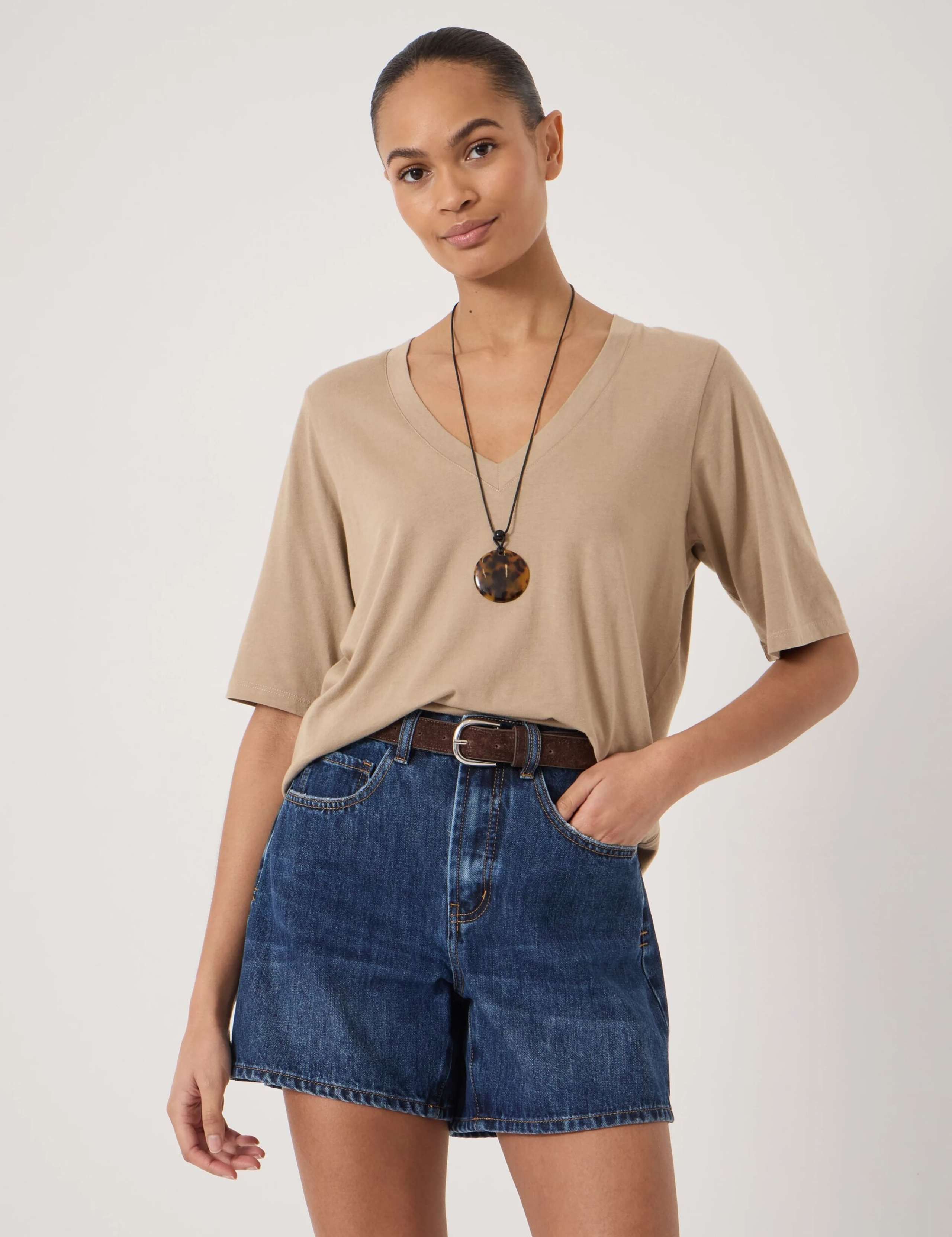 Cotton Rich V-Neck T-Shirt
