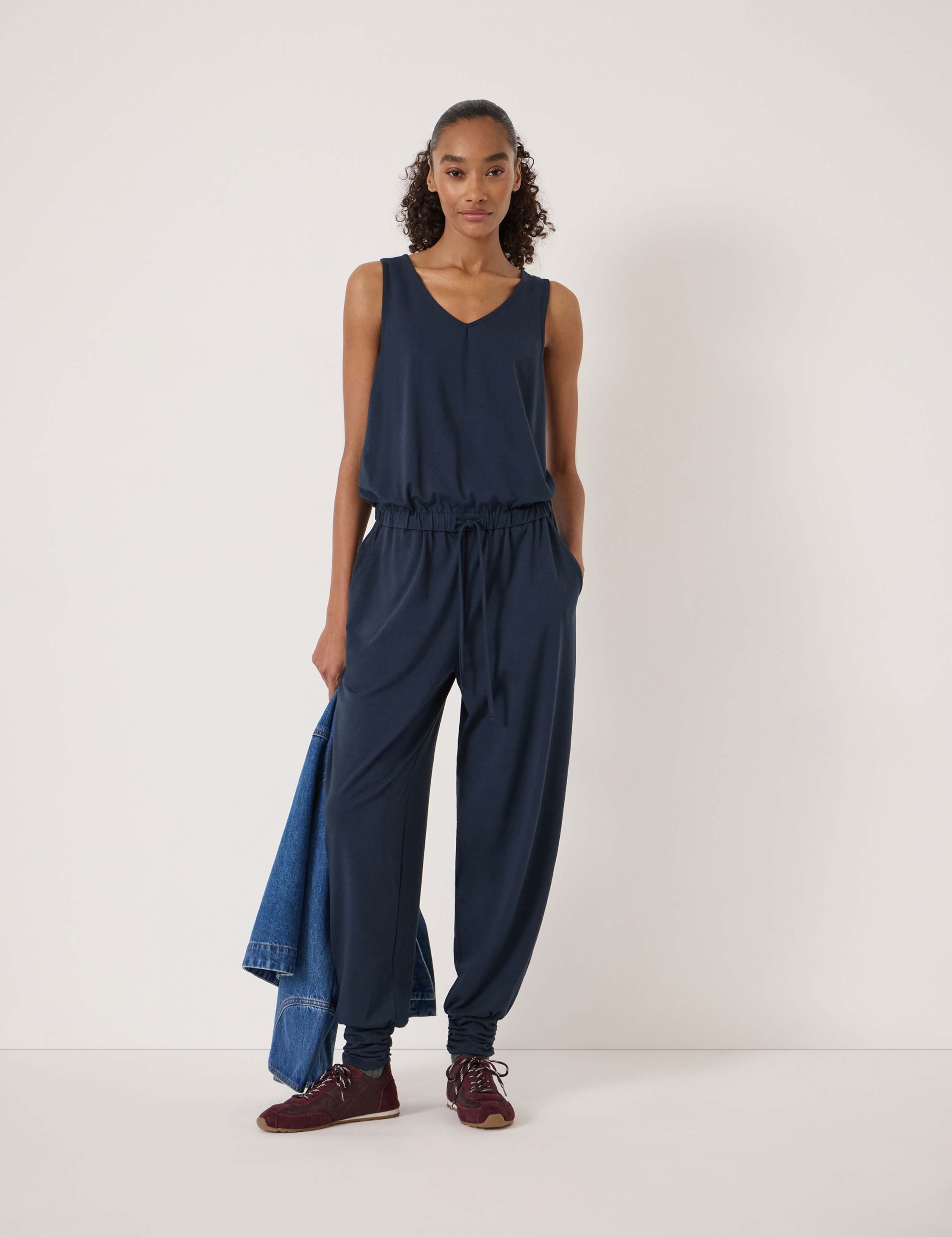 Jersey Sleeveless Harem Jumpsuit
