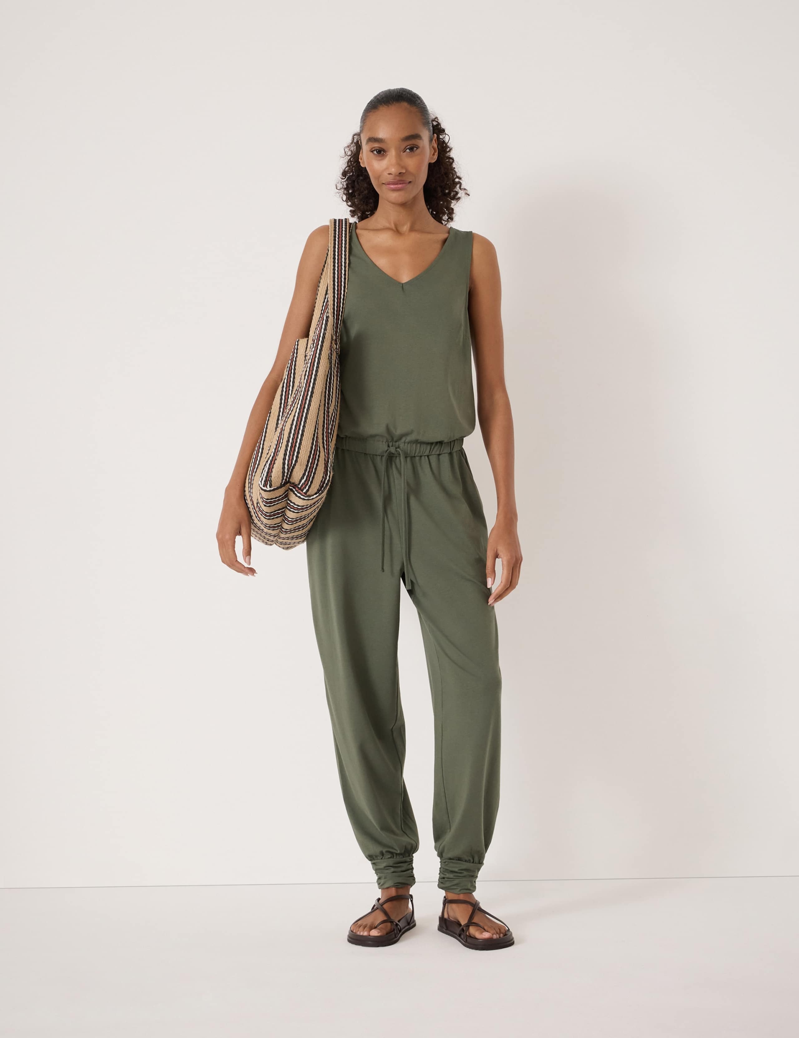 Jersey Sleeveless Harem Jumpsuit