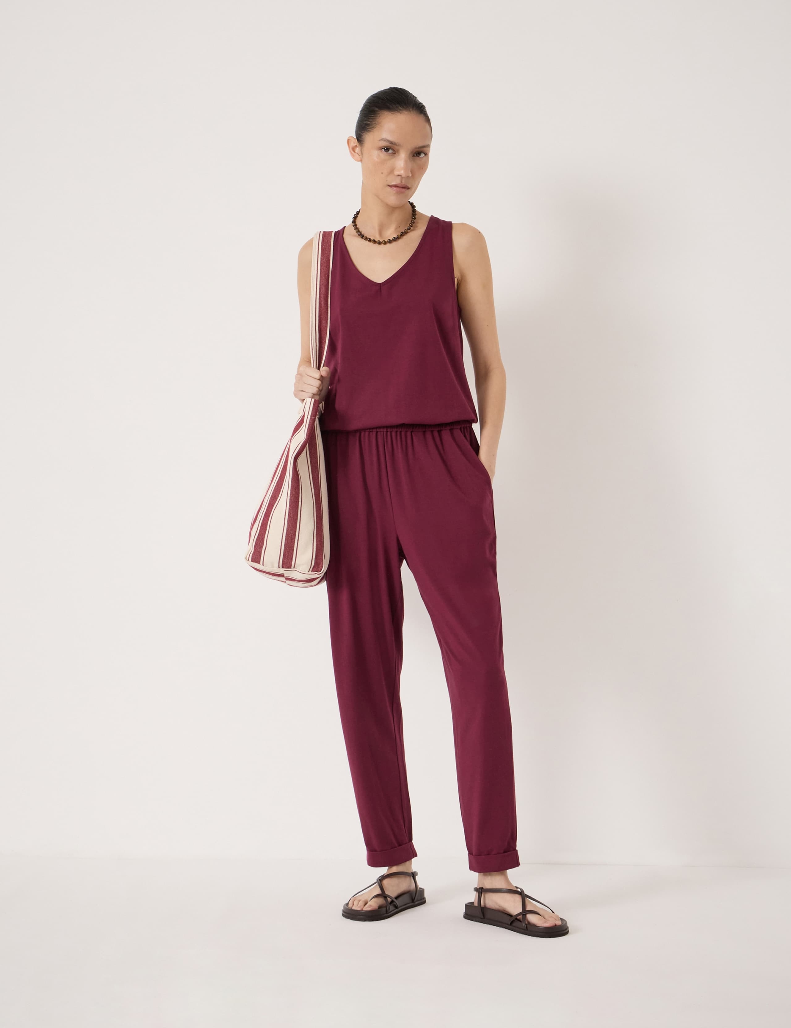 Jersey Sleeveless Cropped Jumpsuit