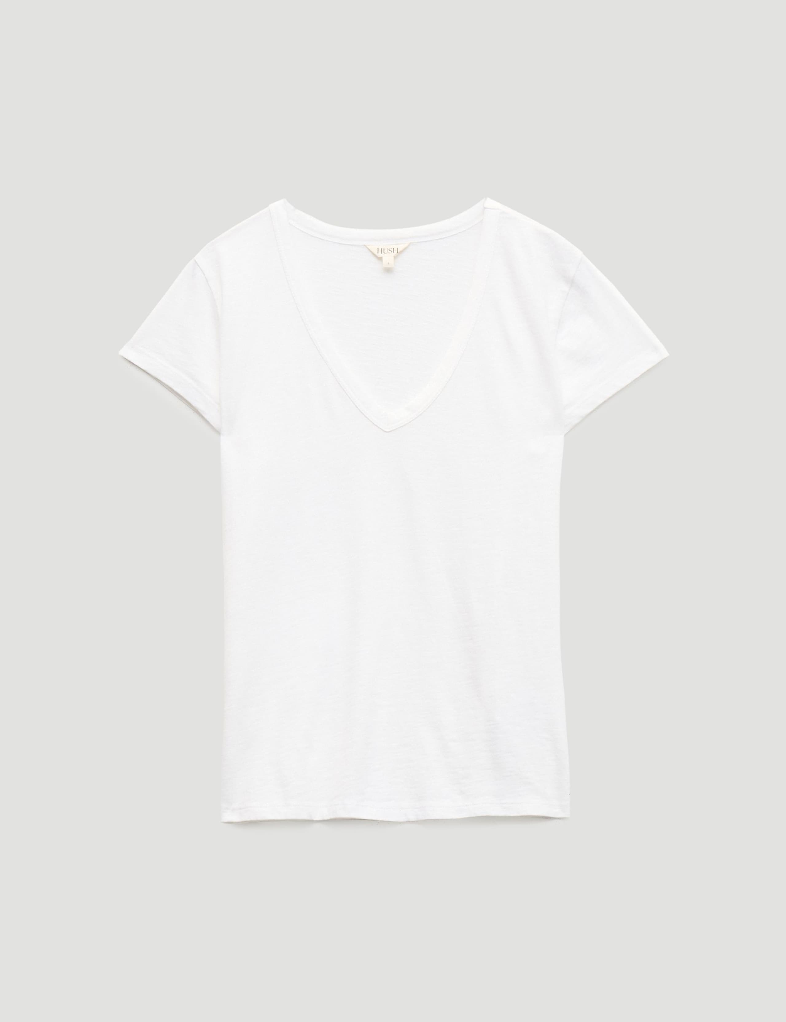 Pure Cotton Textured V-Neck T-Shirt