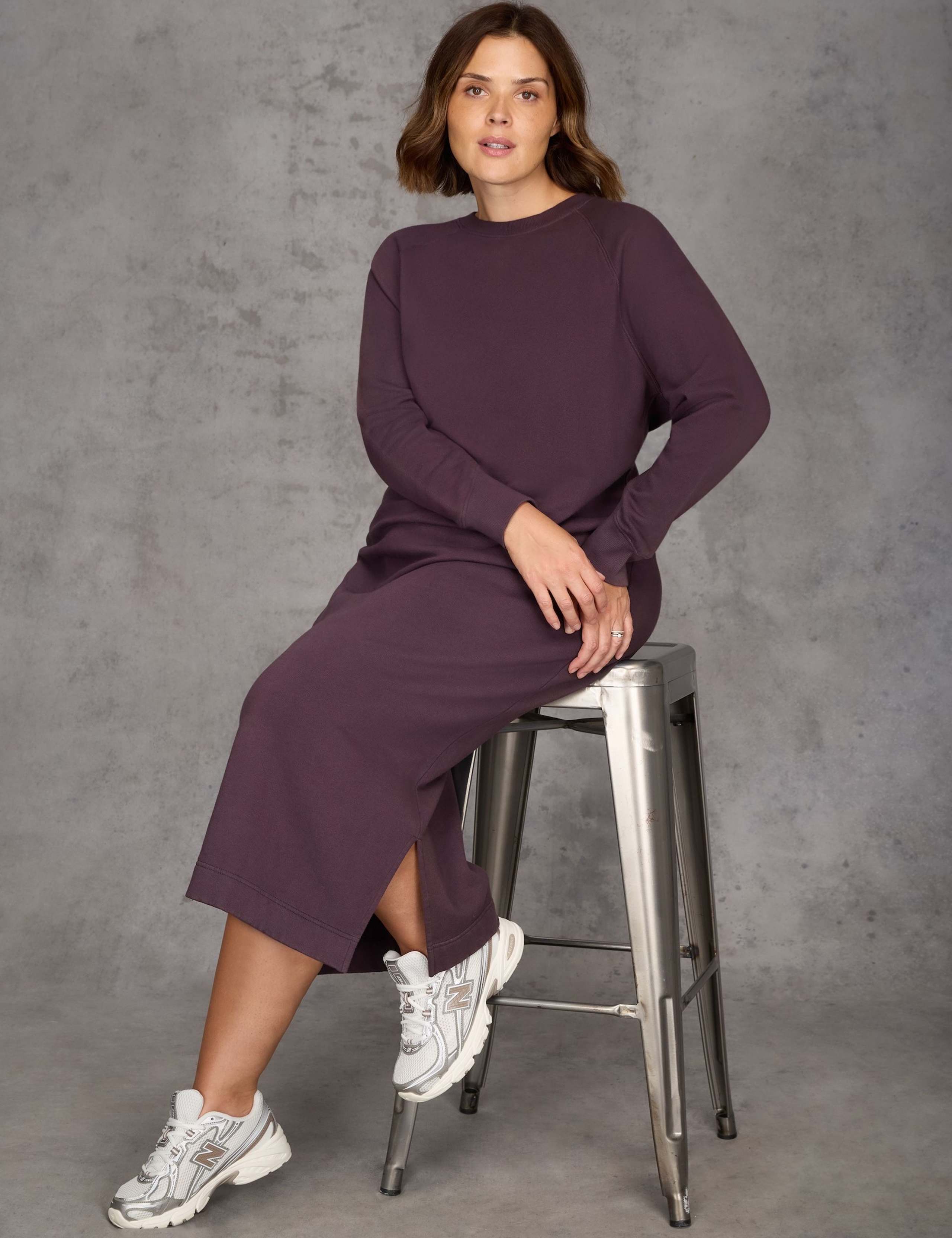 Pure Cotton Midaxi Sweatshirt Dress