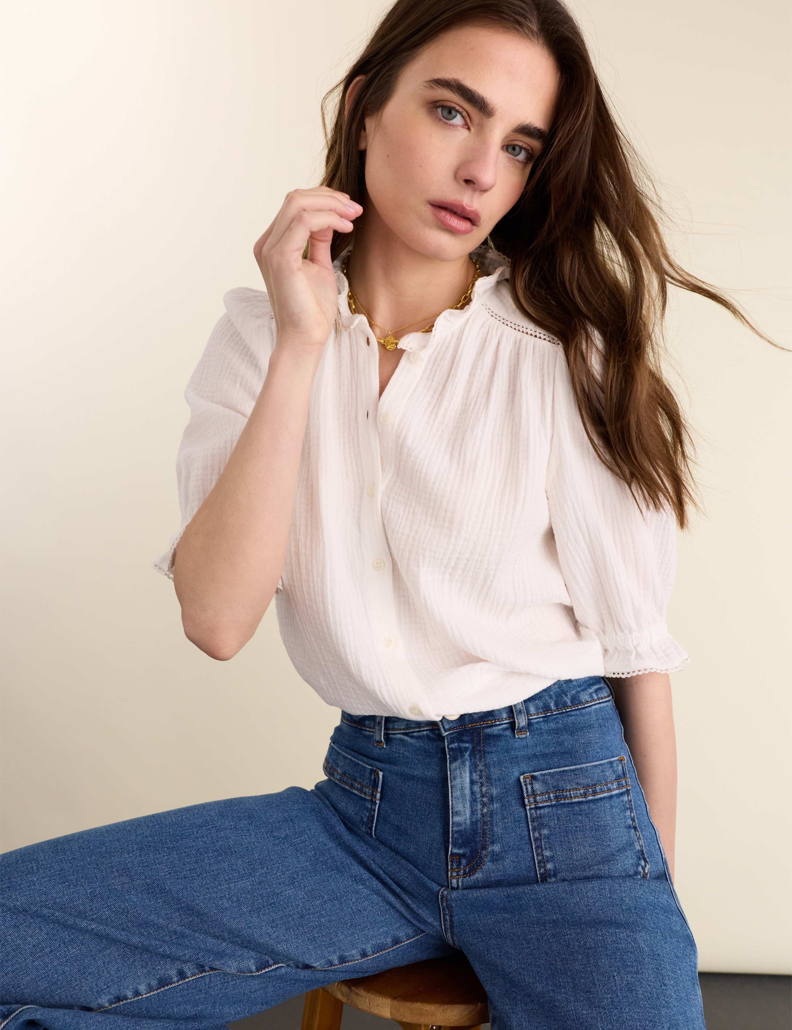Pure Cotton Collared Blouse