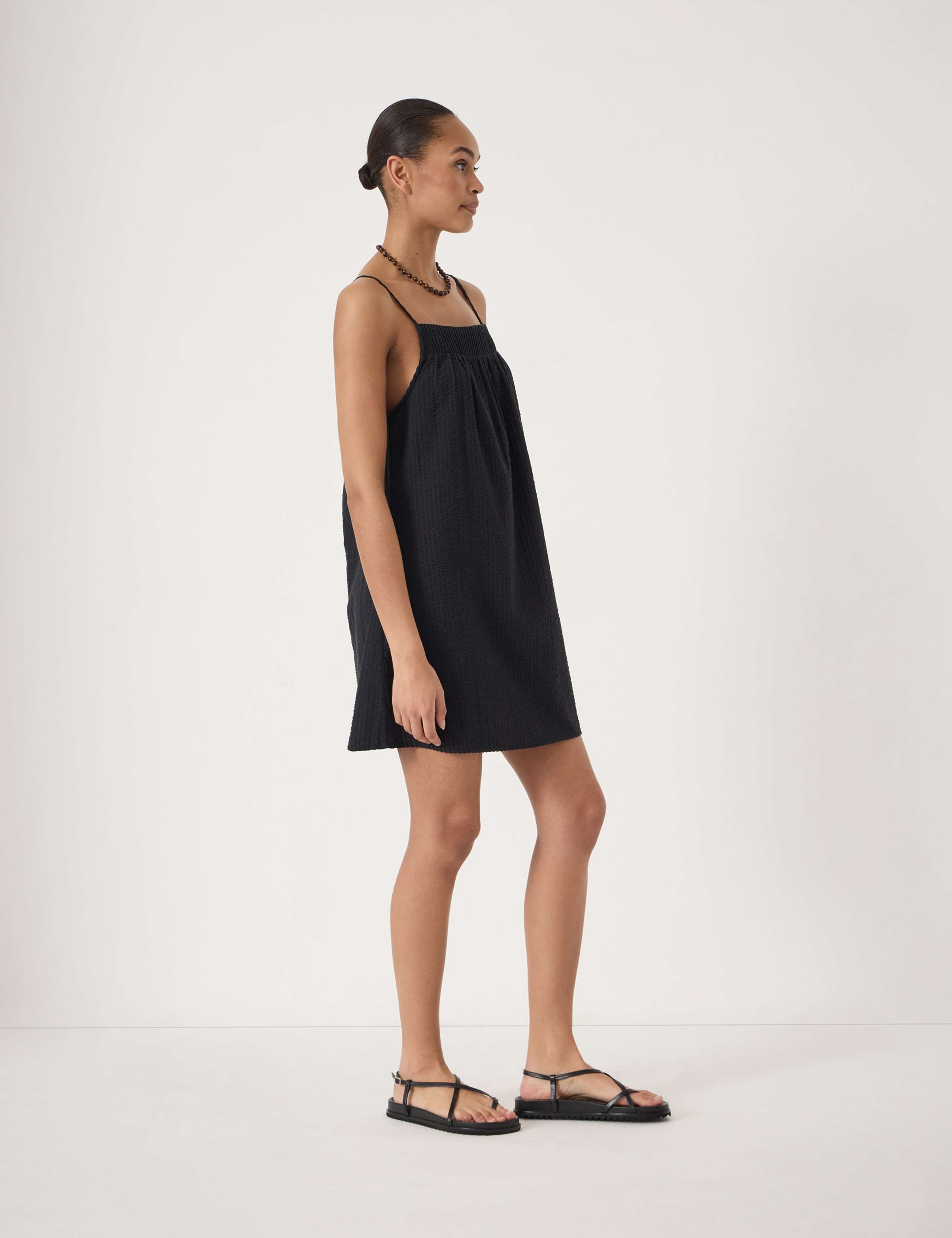 Pure Cotton Square Neck Mini Beach Dress