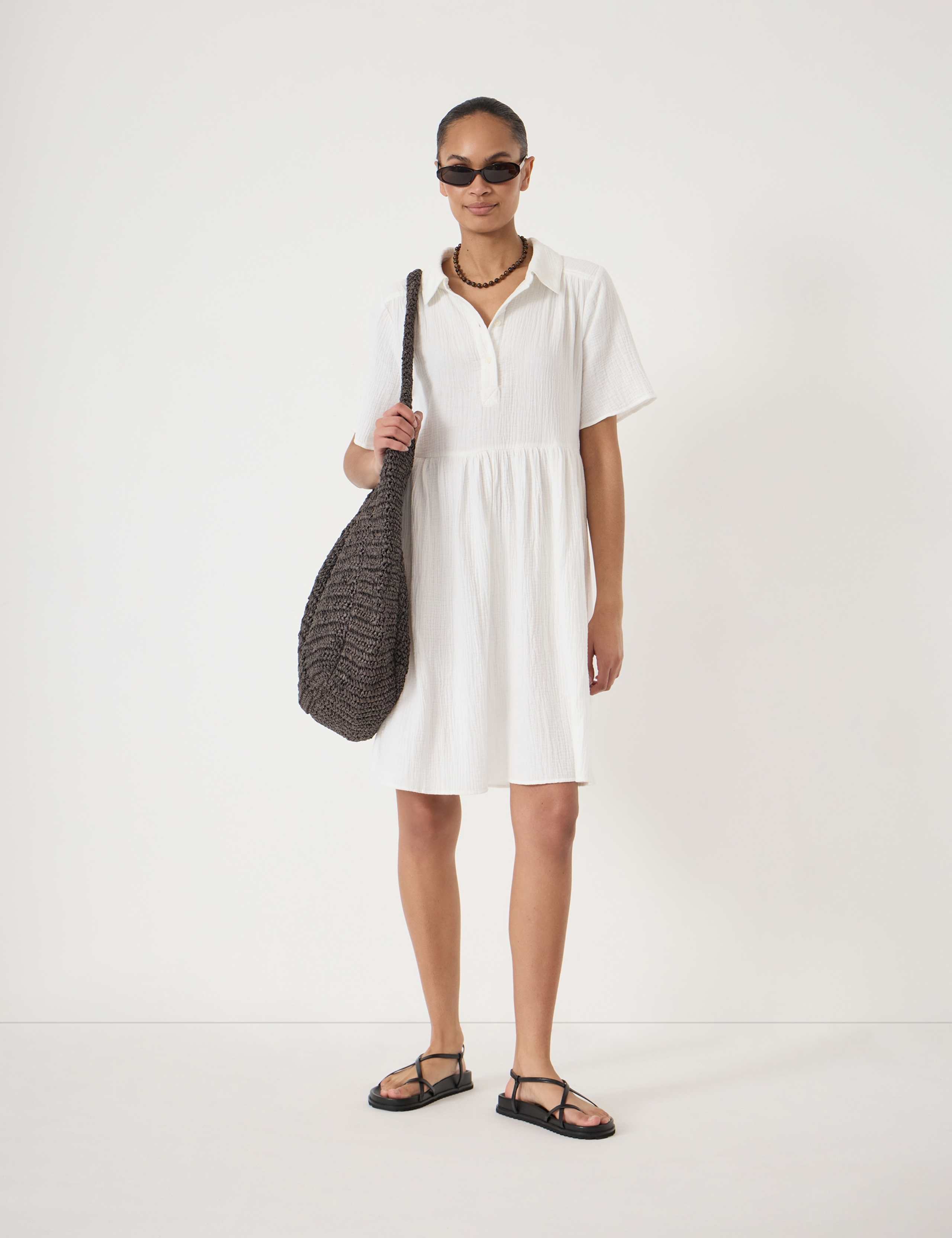 Pure Cotton Mini Shirt Dress