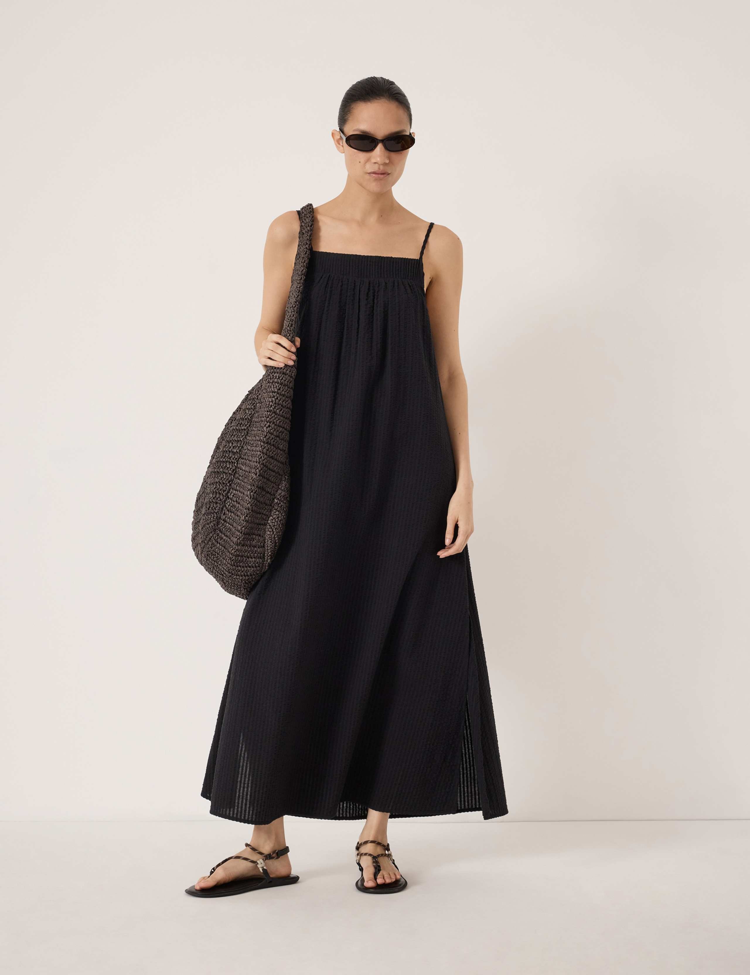 Pure Cotton Square Neck Maxi Beach Dress