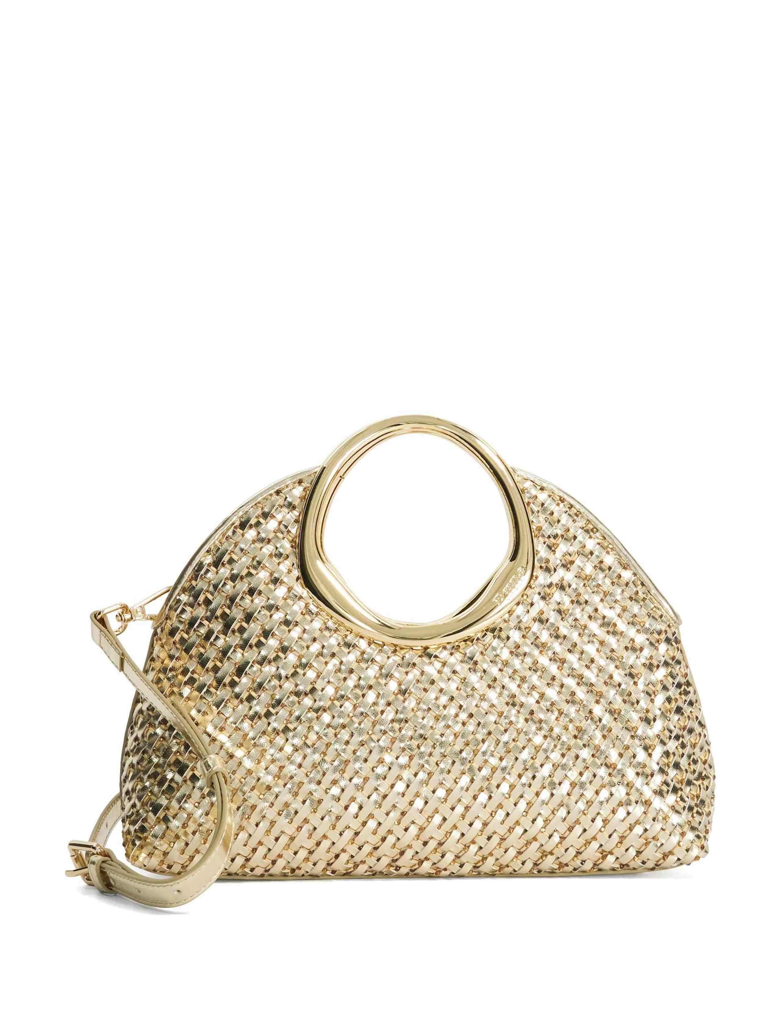 Woven Diamante Top Handle Grab Bag