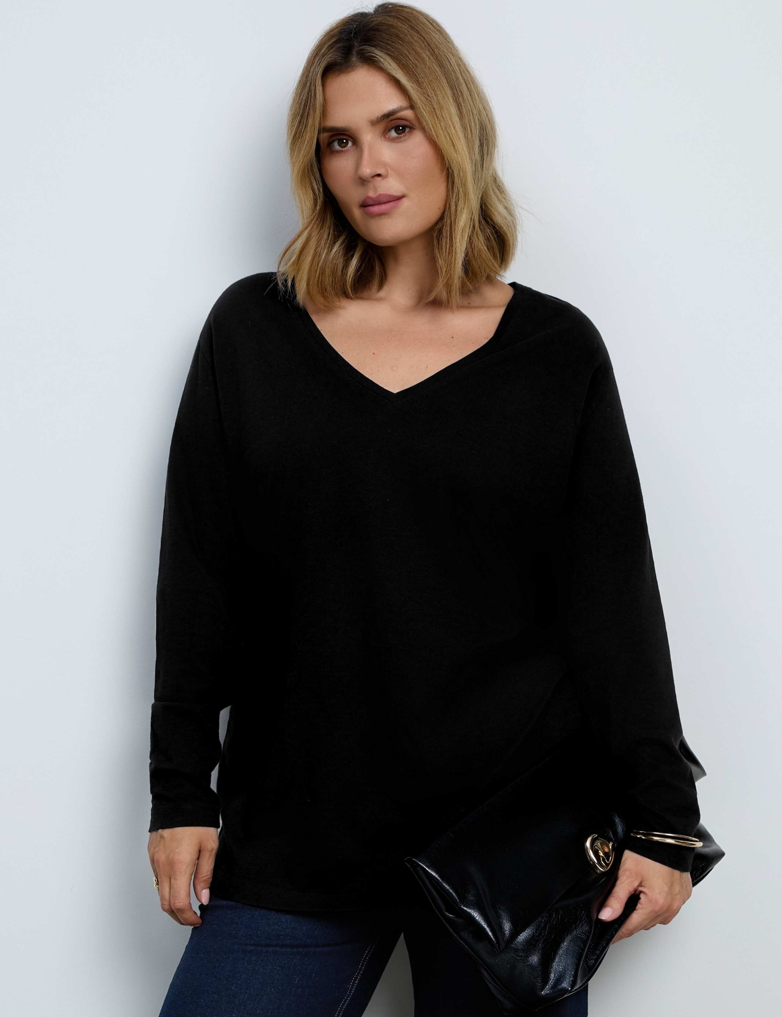 Pure Cotton V-Neck Longline Top