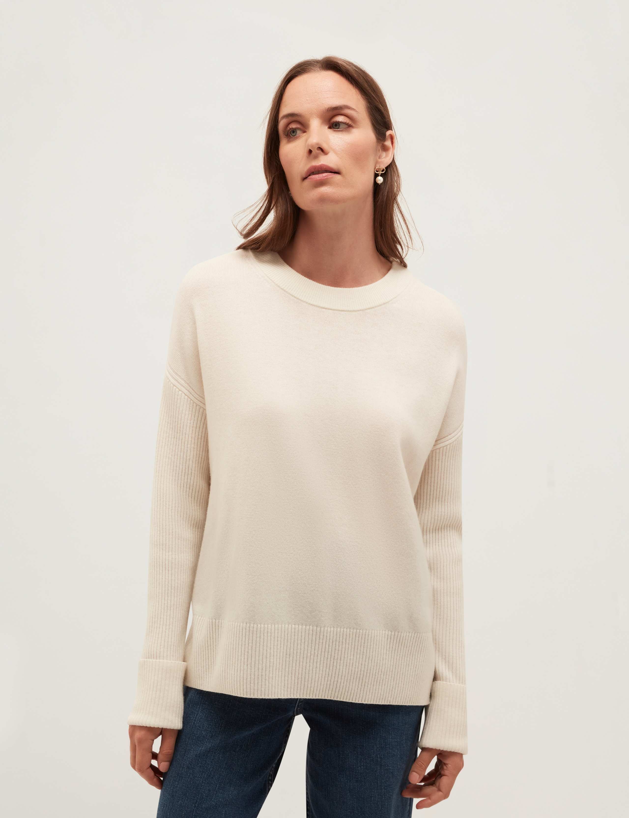 Wool Blend Crew Neck Jumper