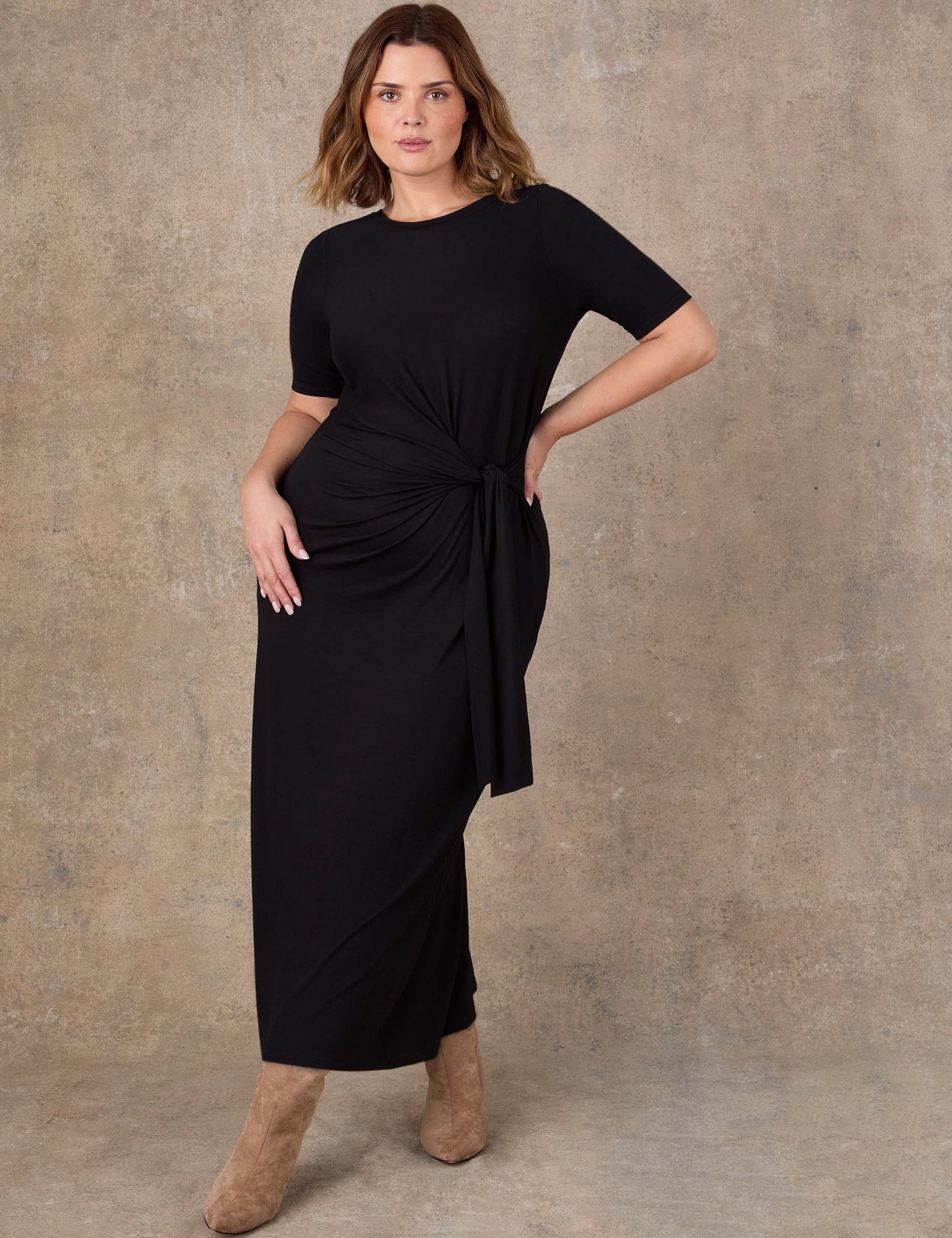 Jersey Tie Waist Midaxi Wrap Dress