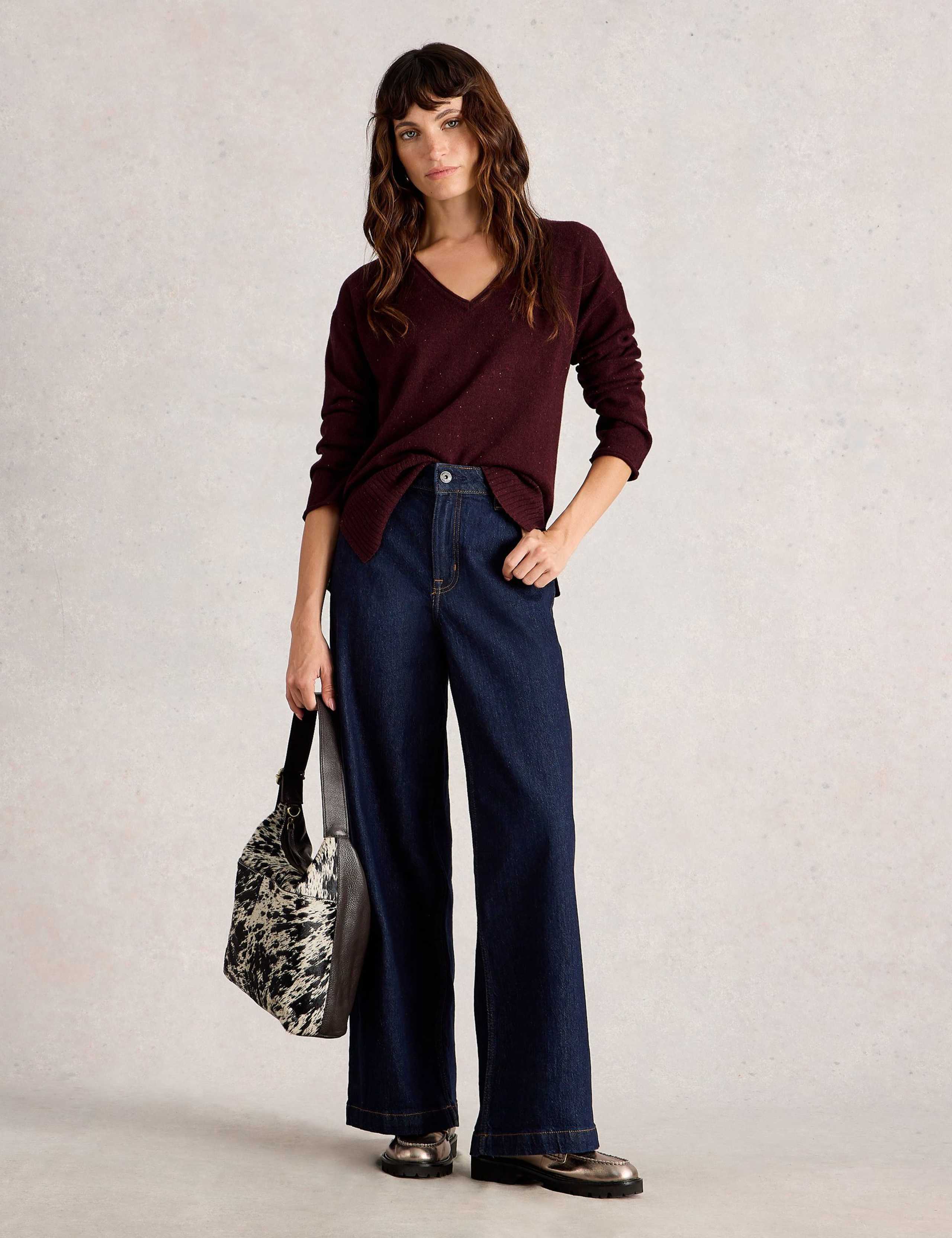 Pure Lambswool Neppy V-Neck Jumper