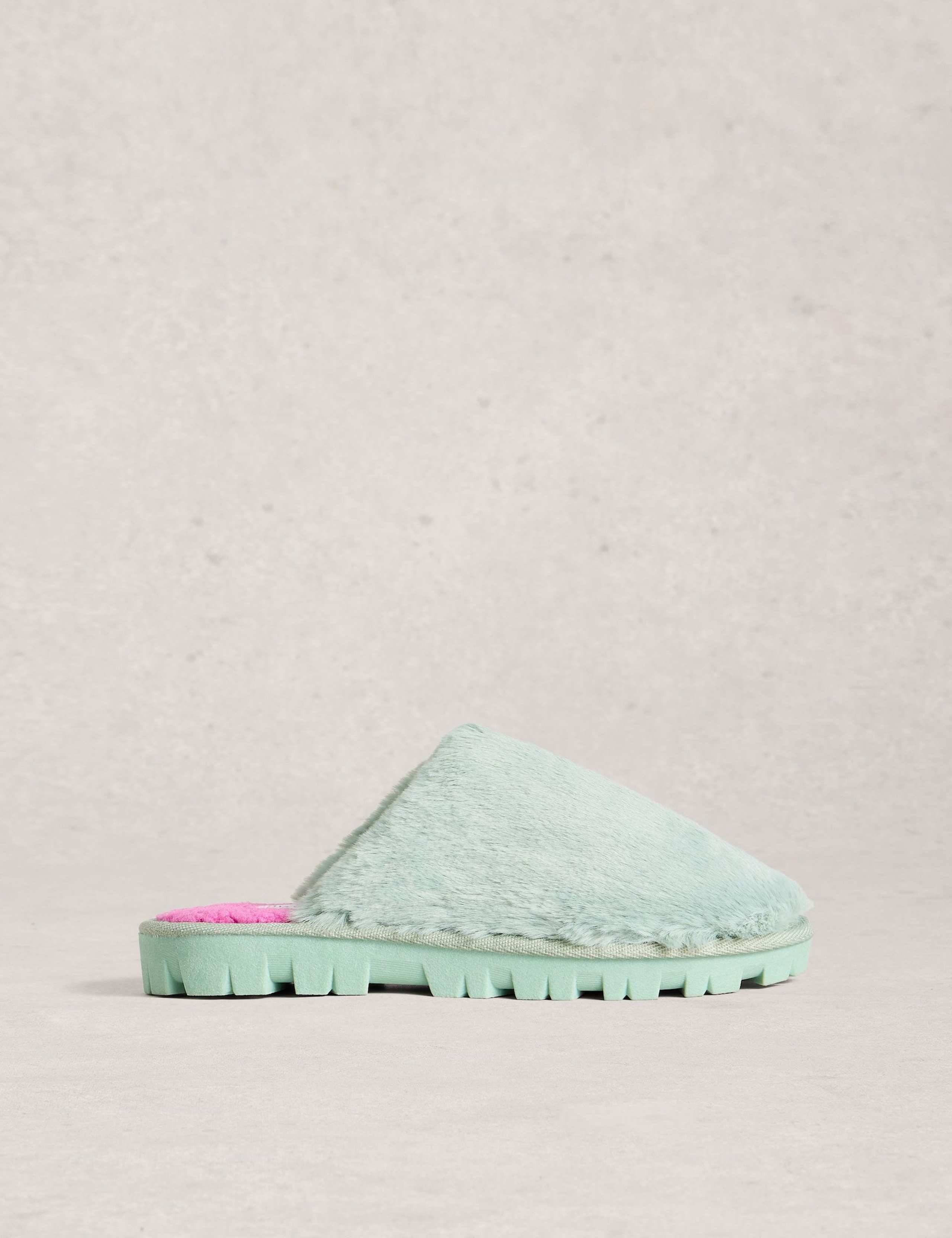 Faux Fur Cleated Mule Slippers