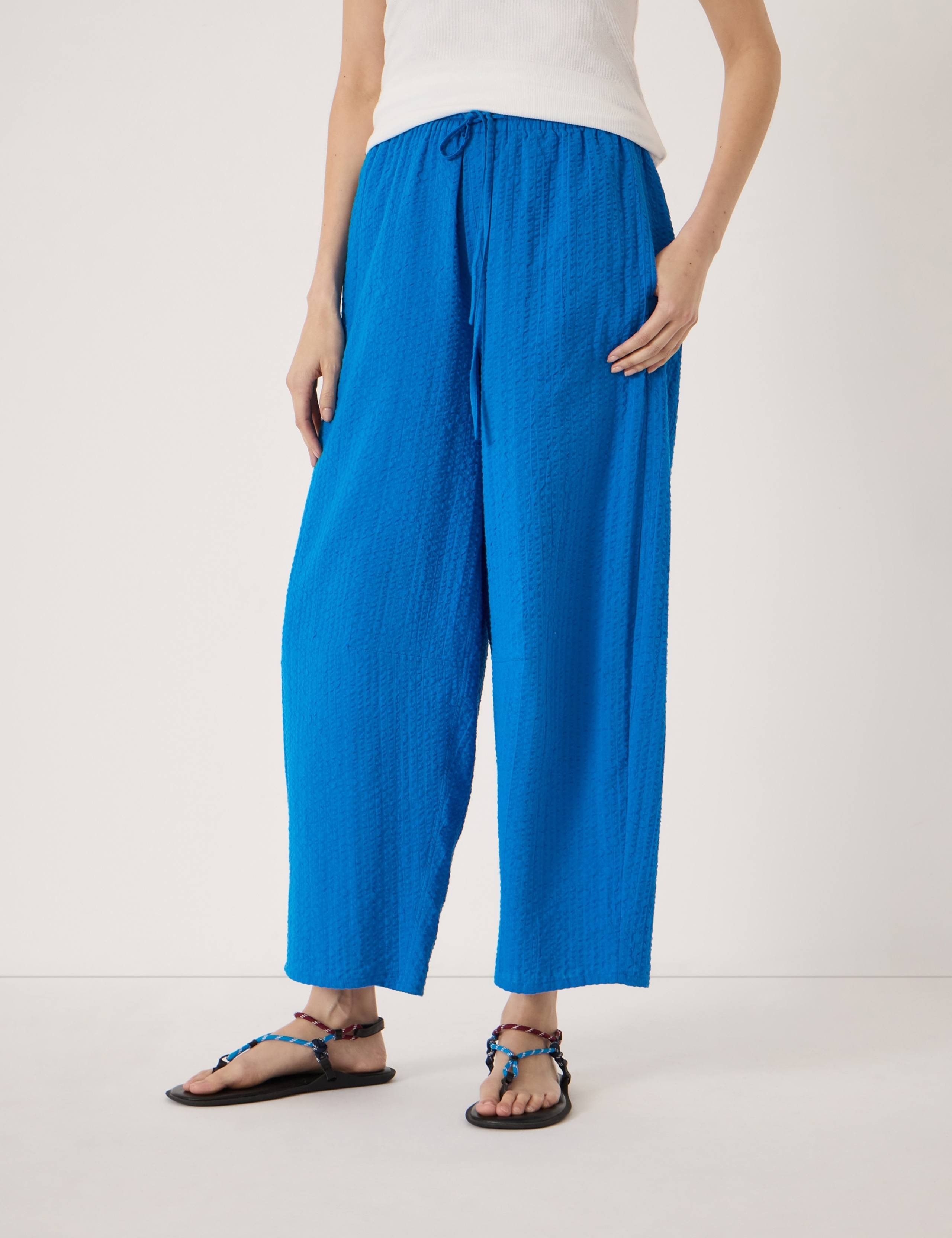 Pure Cotton Barrel Leg Cropped Trousers