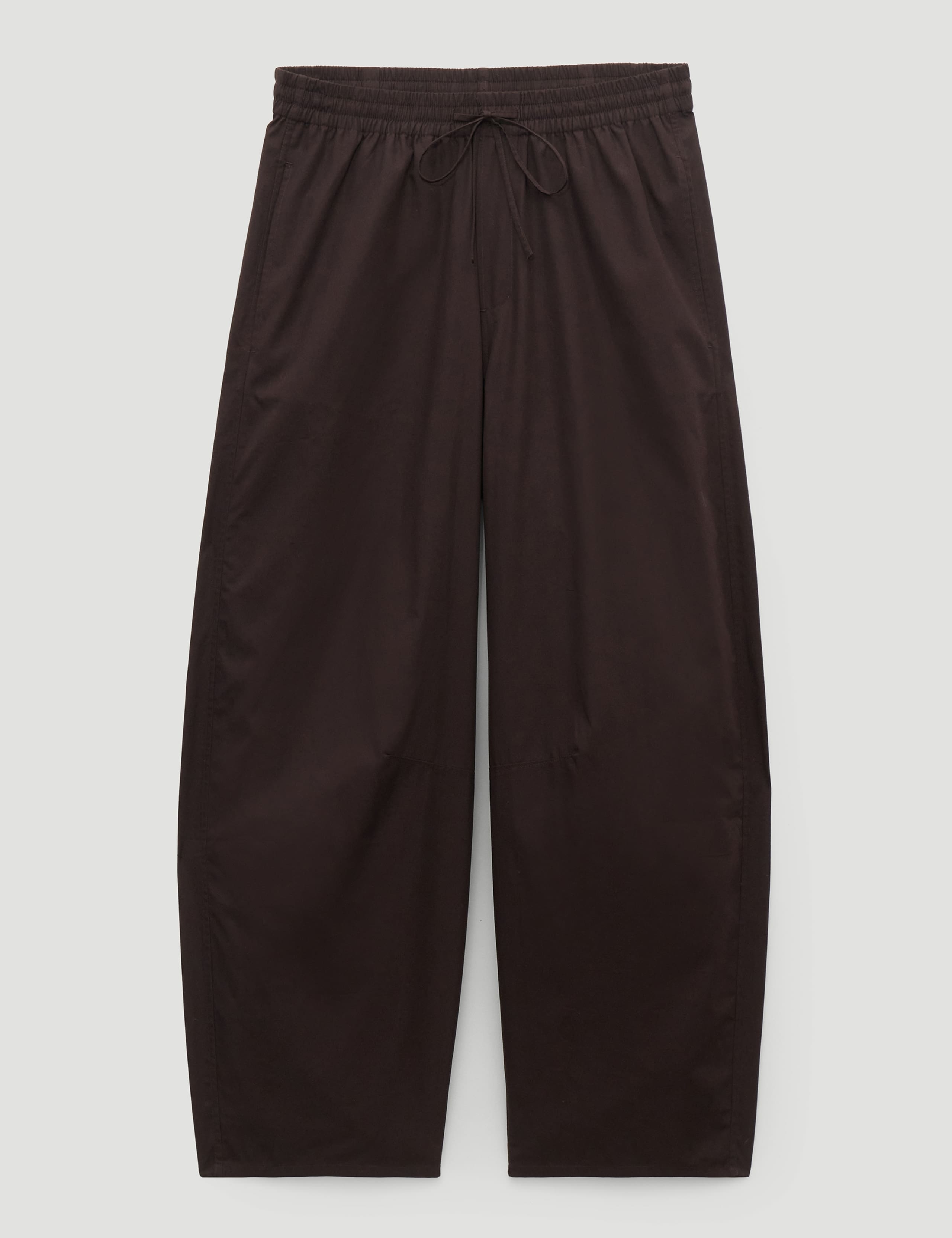 Pure Cotton Barrel Leg Cropped Trousers