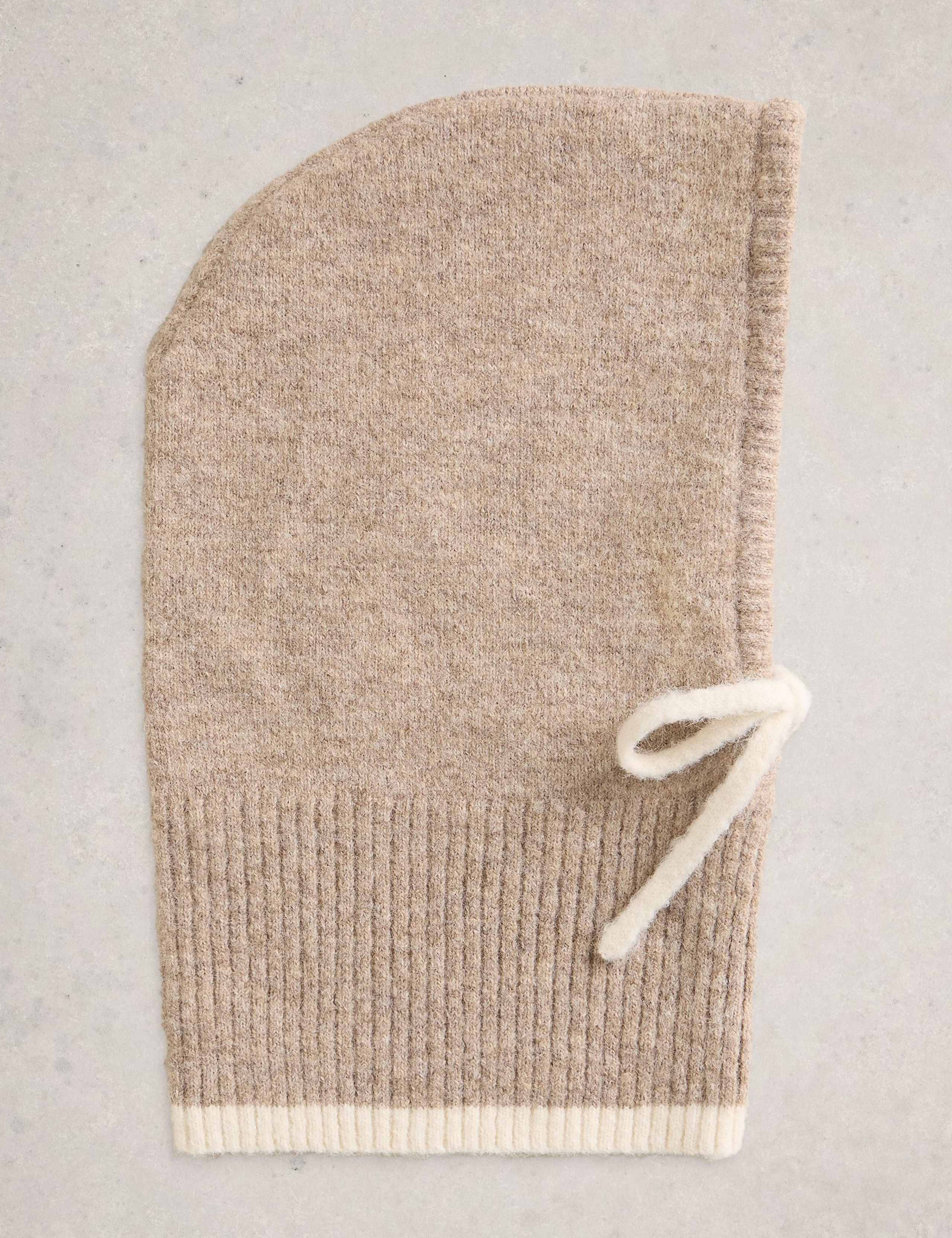 Knitted Tie Detail Hood
