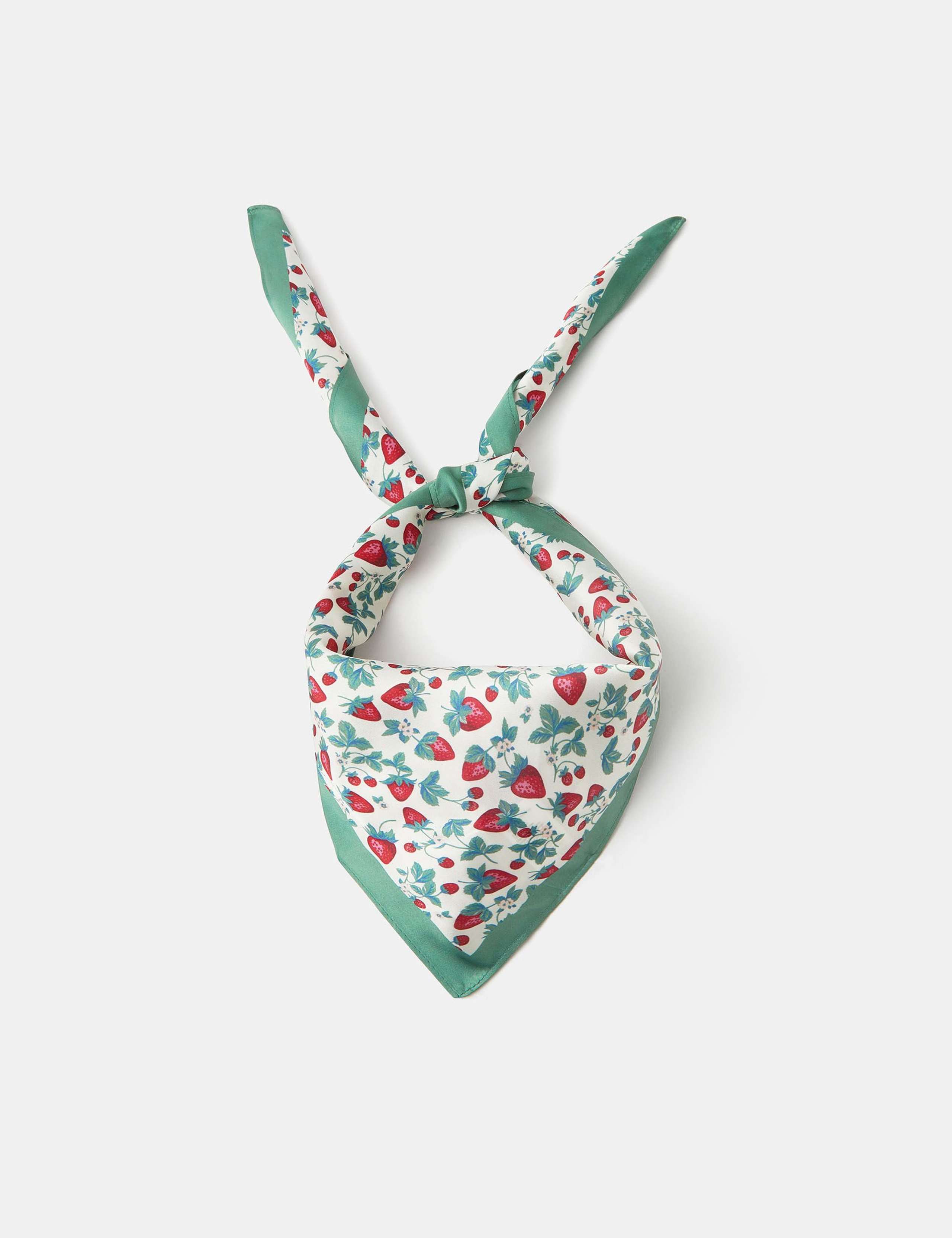 Satin Strawberry Square Scarf