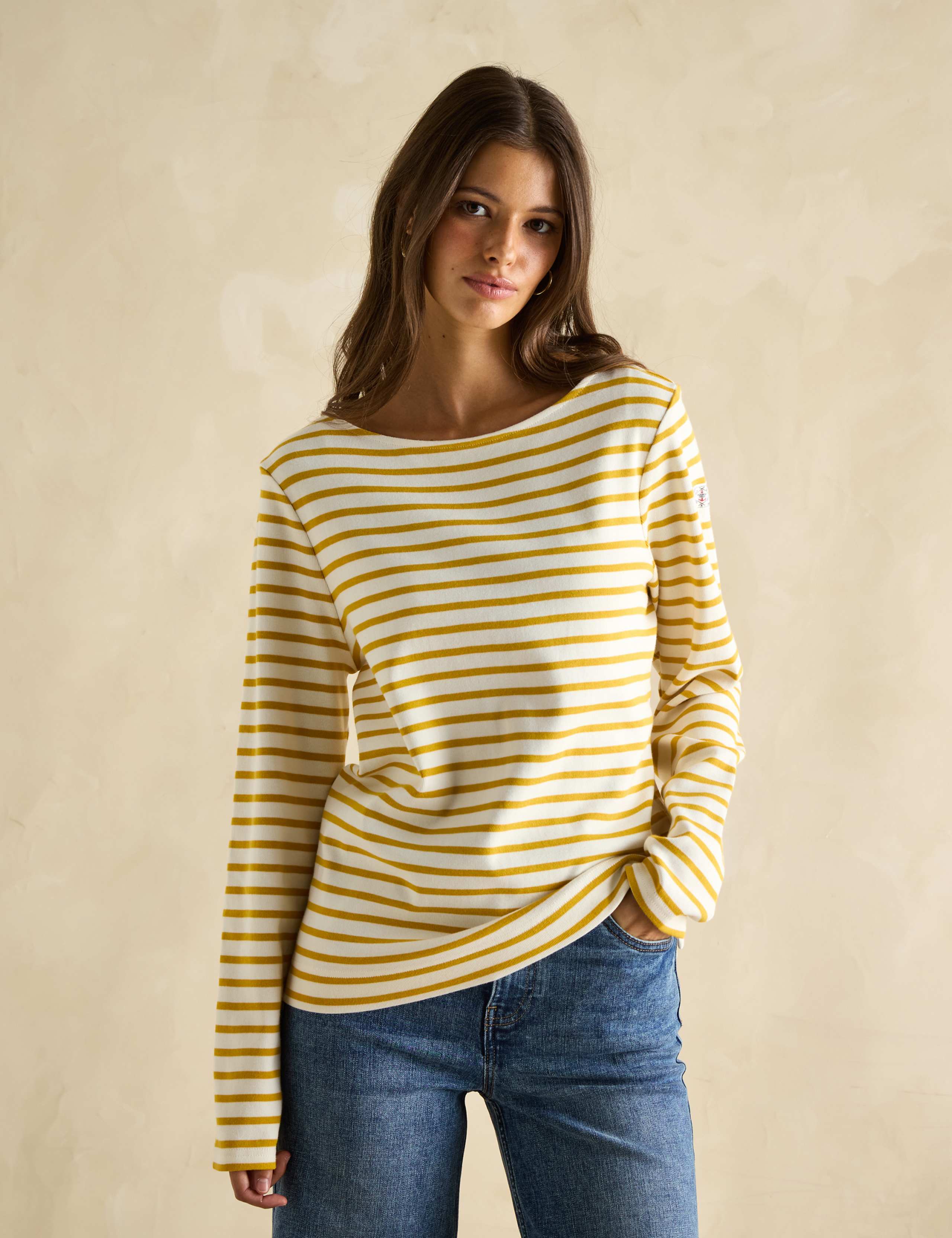 Pure Cotton Jersey Striped Relaxed Top
