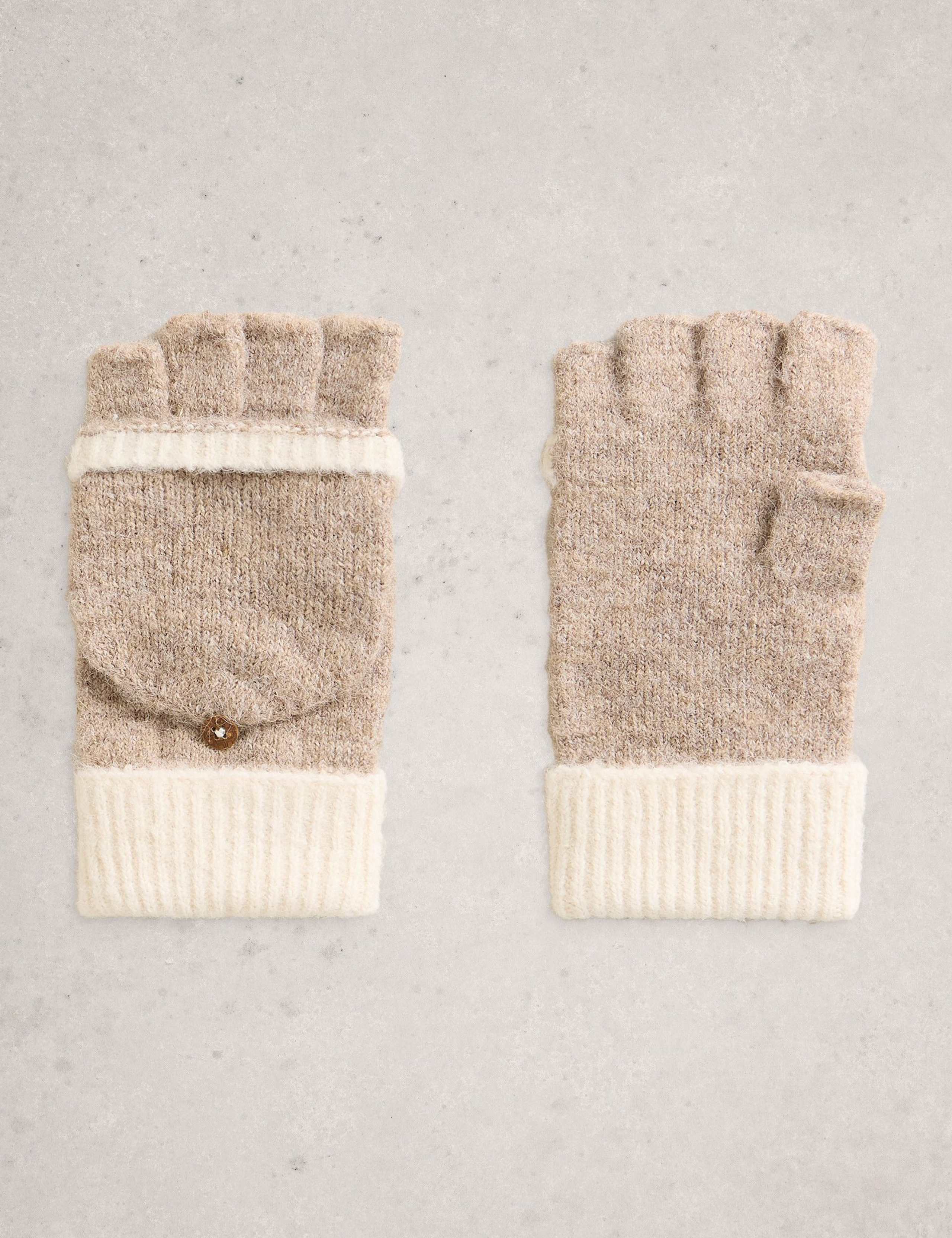 Knitted Flip-Back Fingerless Mittens