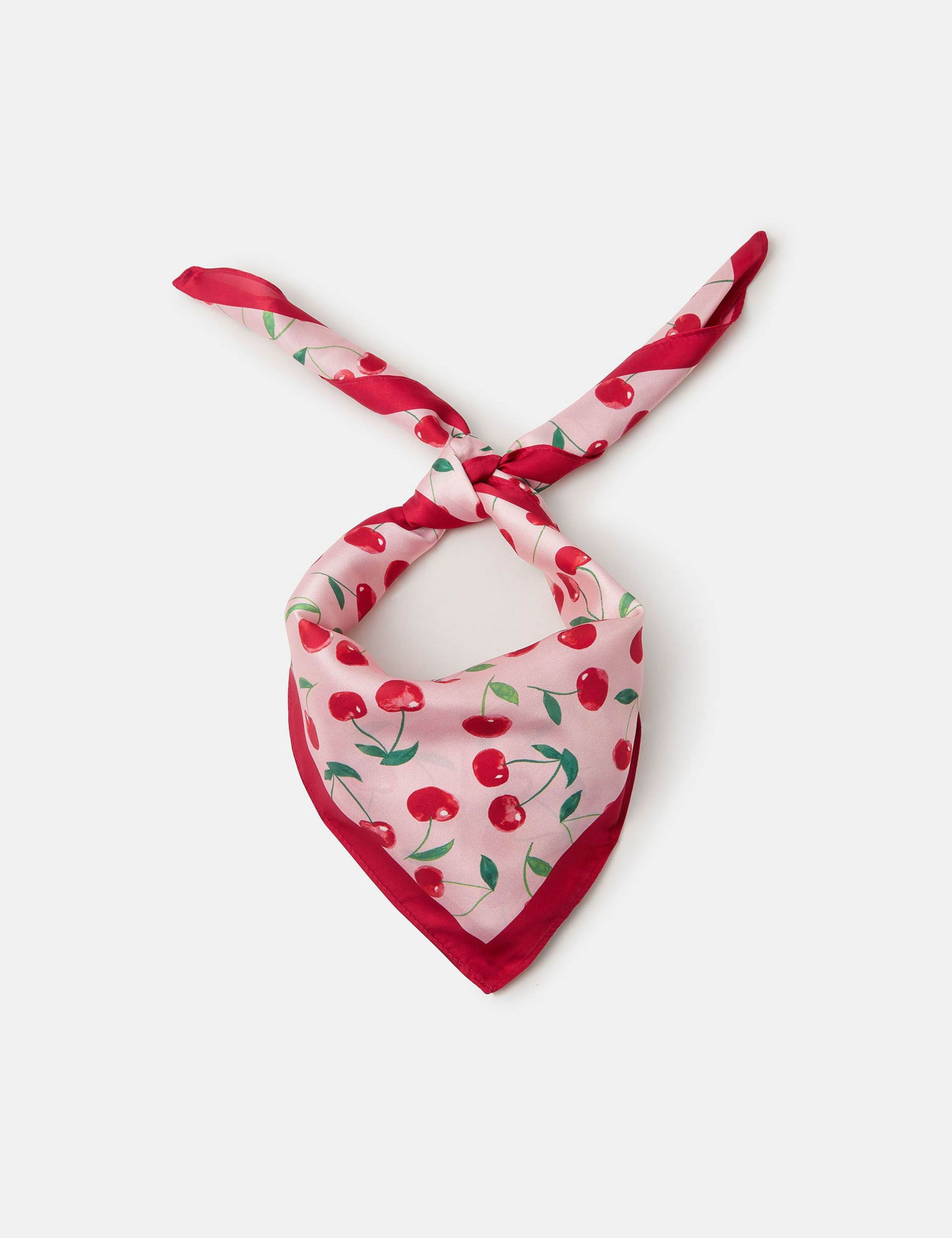 Satin Cherry Square Scarf
