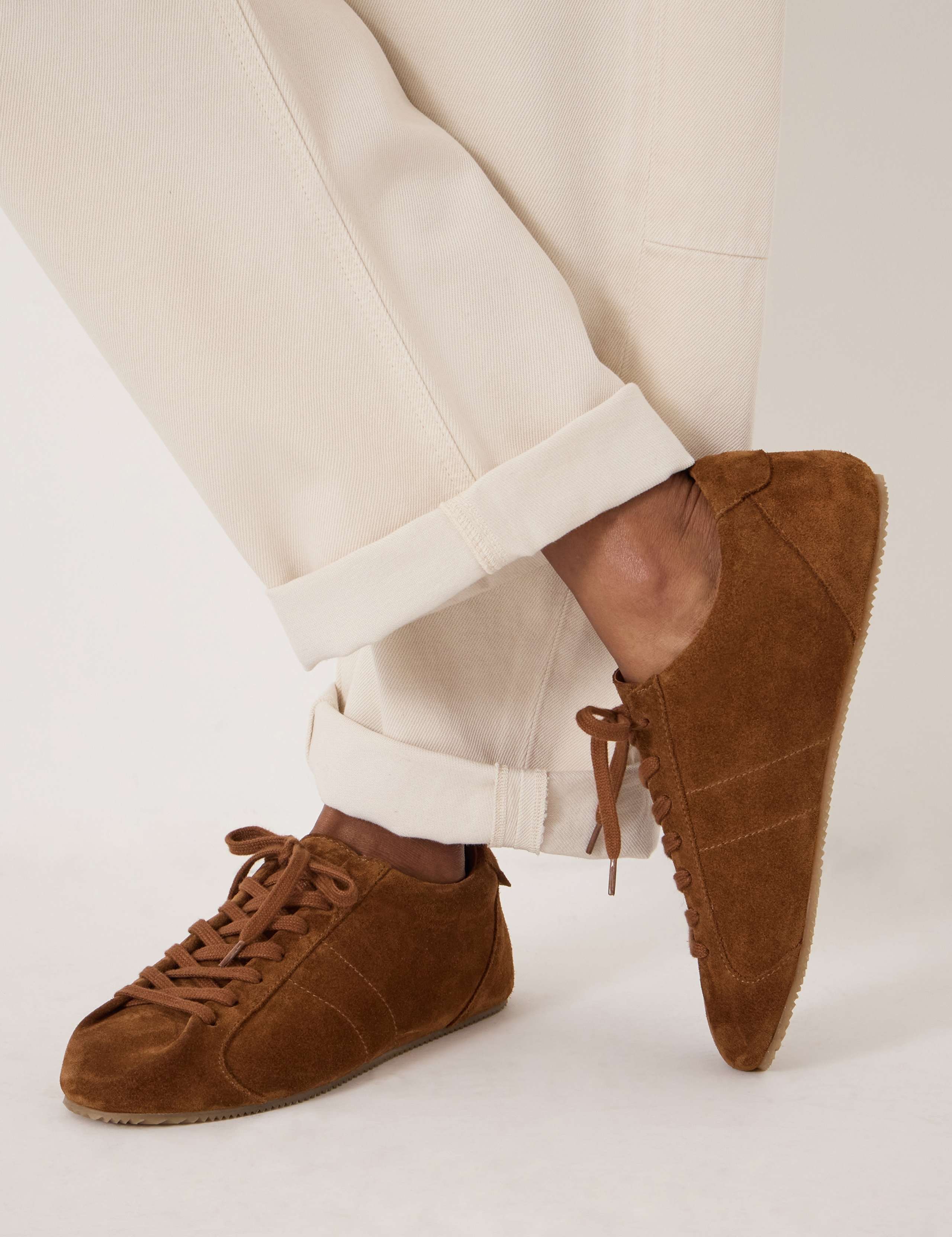 Suede Lace Up Trainers