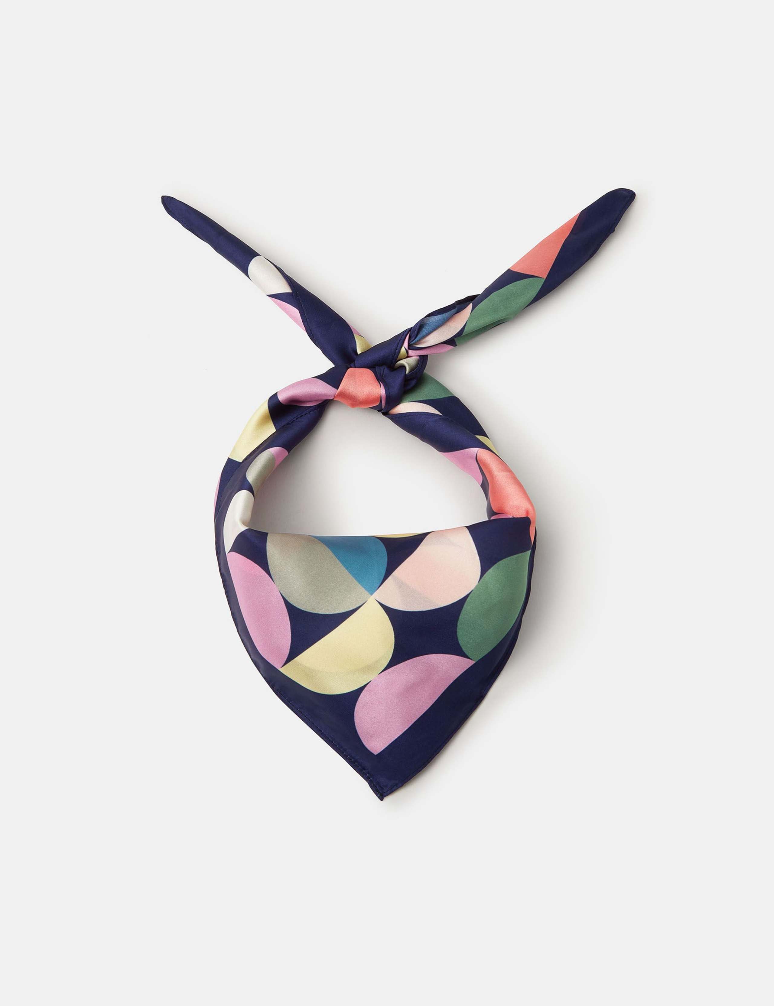 Satin Geometric Square Scarf