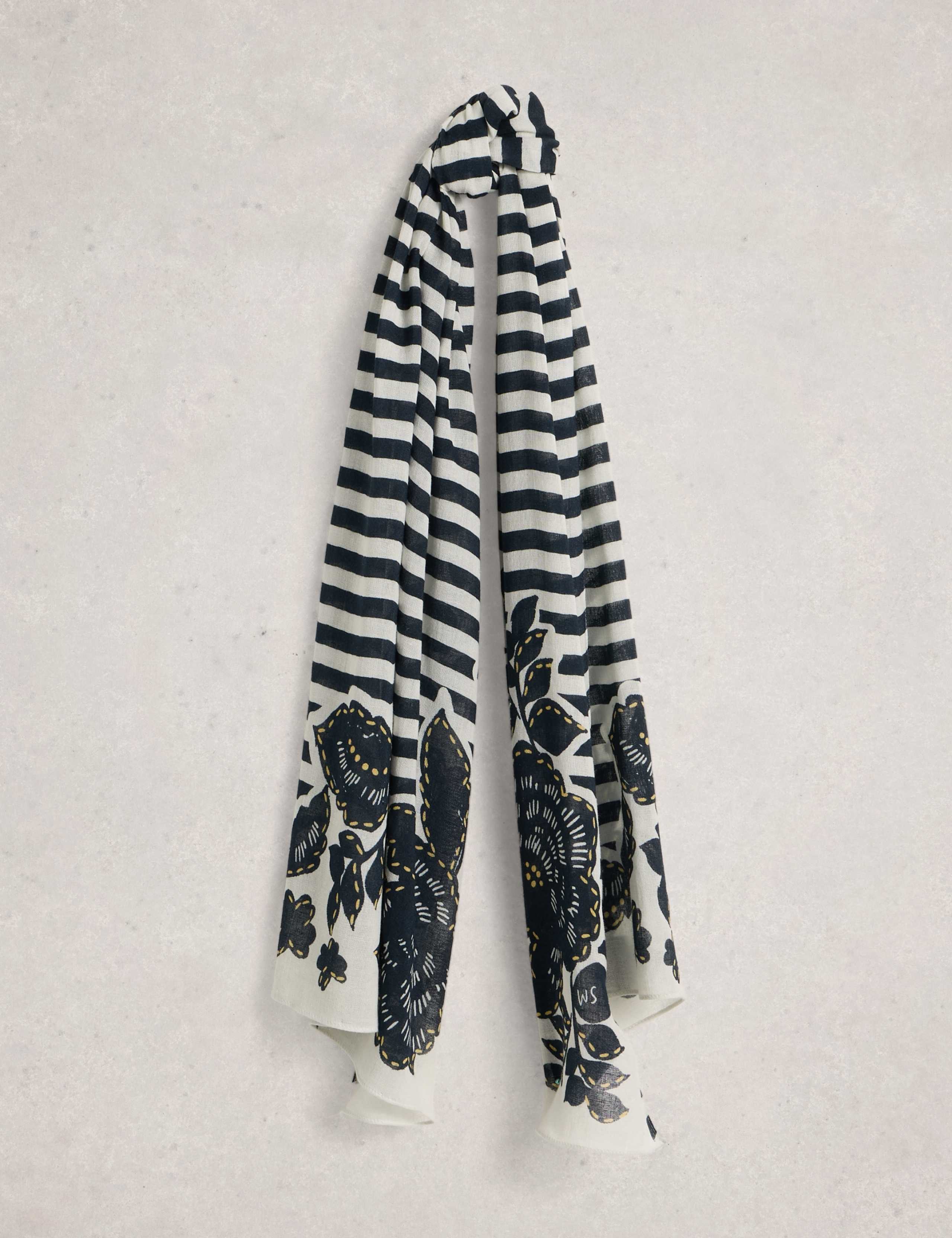 Cotton Blend Floral Scarf