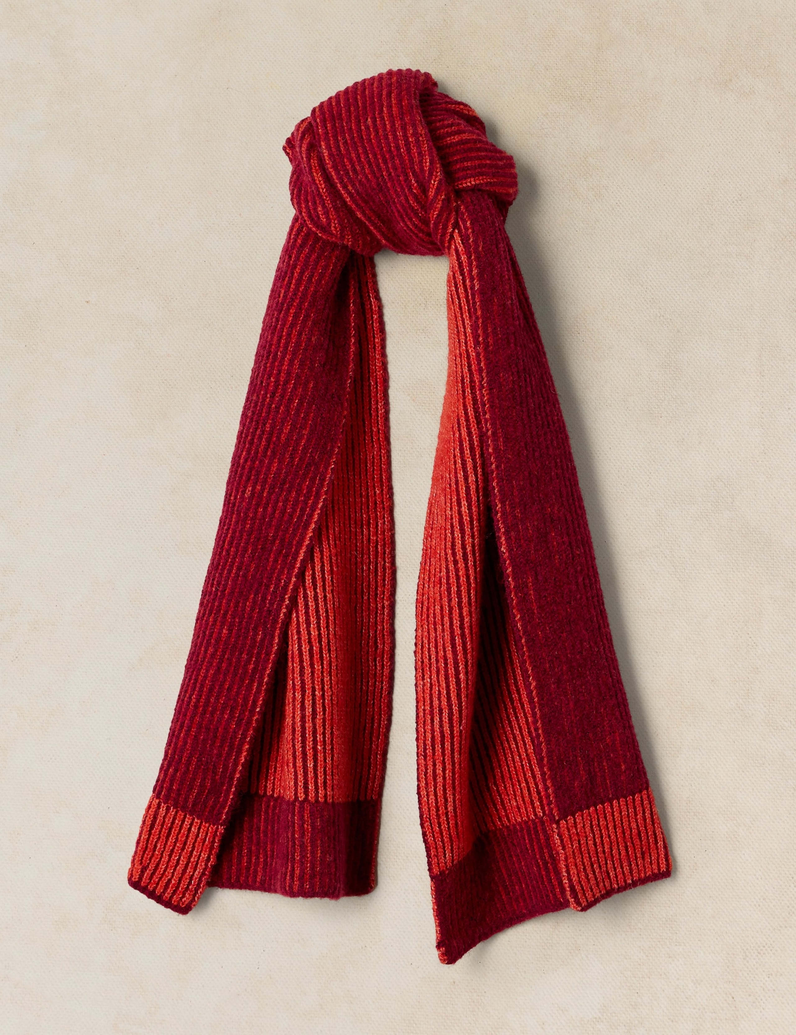 Two Tone Ribbed Scarf