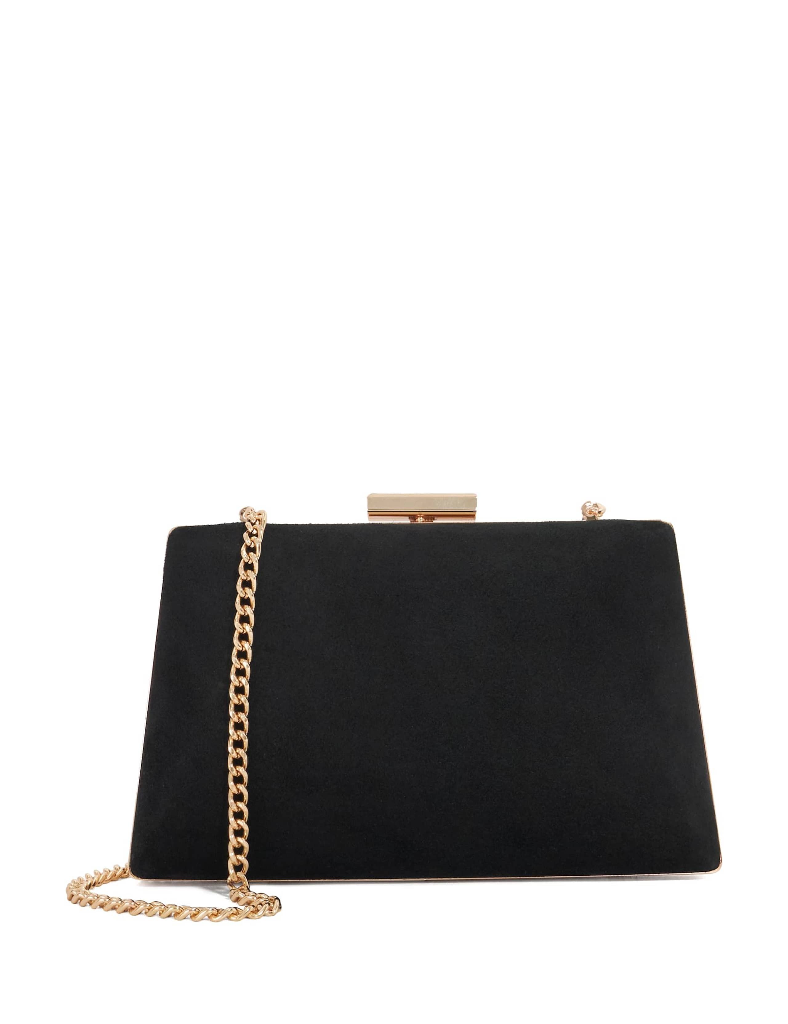 Leather Angled Frame Clutch Bag
