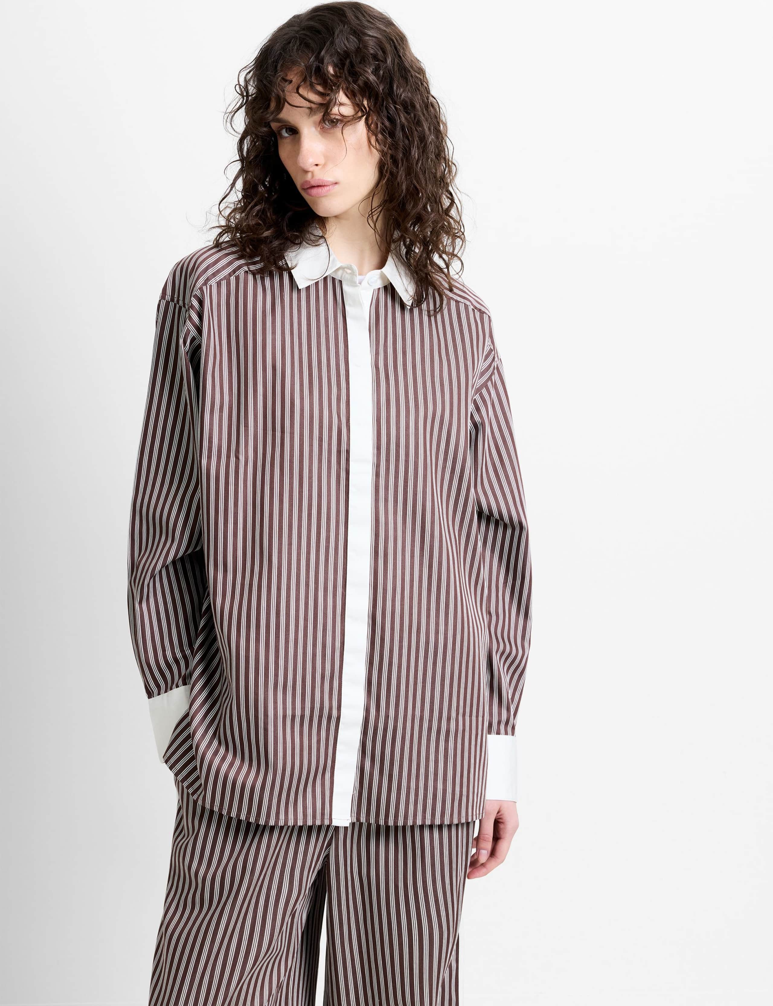 Pure Cotton Striped Collared Shirt
