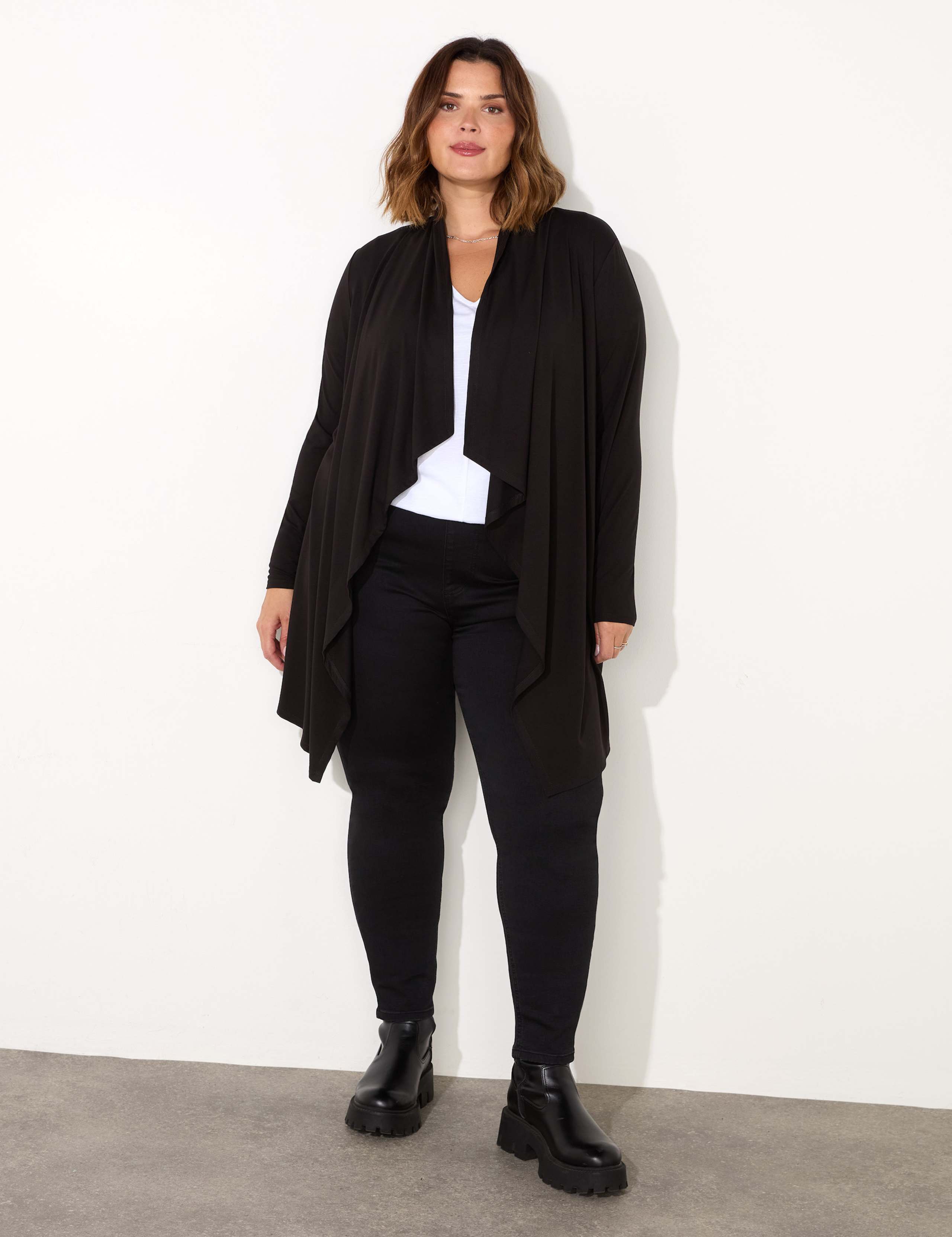 Jersey Waterfall Longline Cardigan