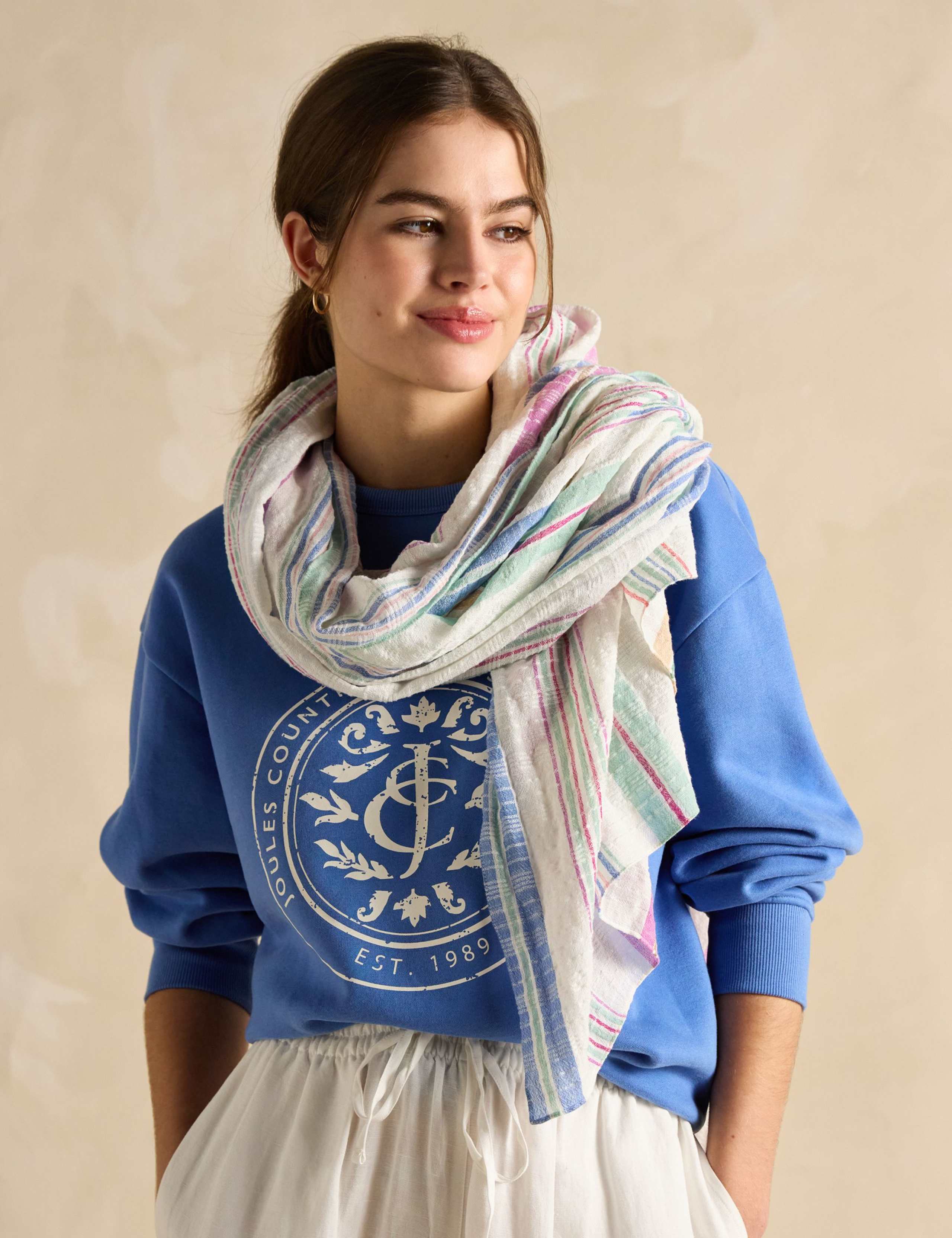 Modal Blend Striped Textured Scarf