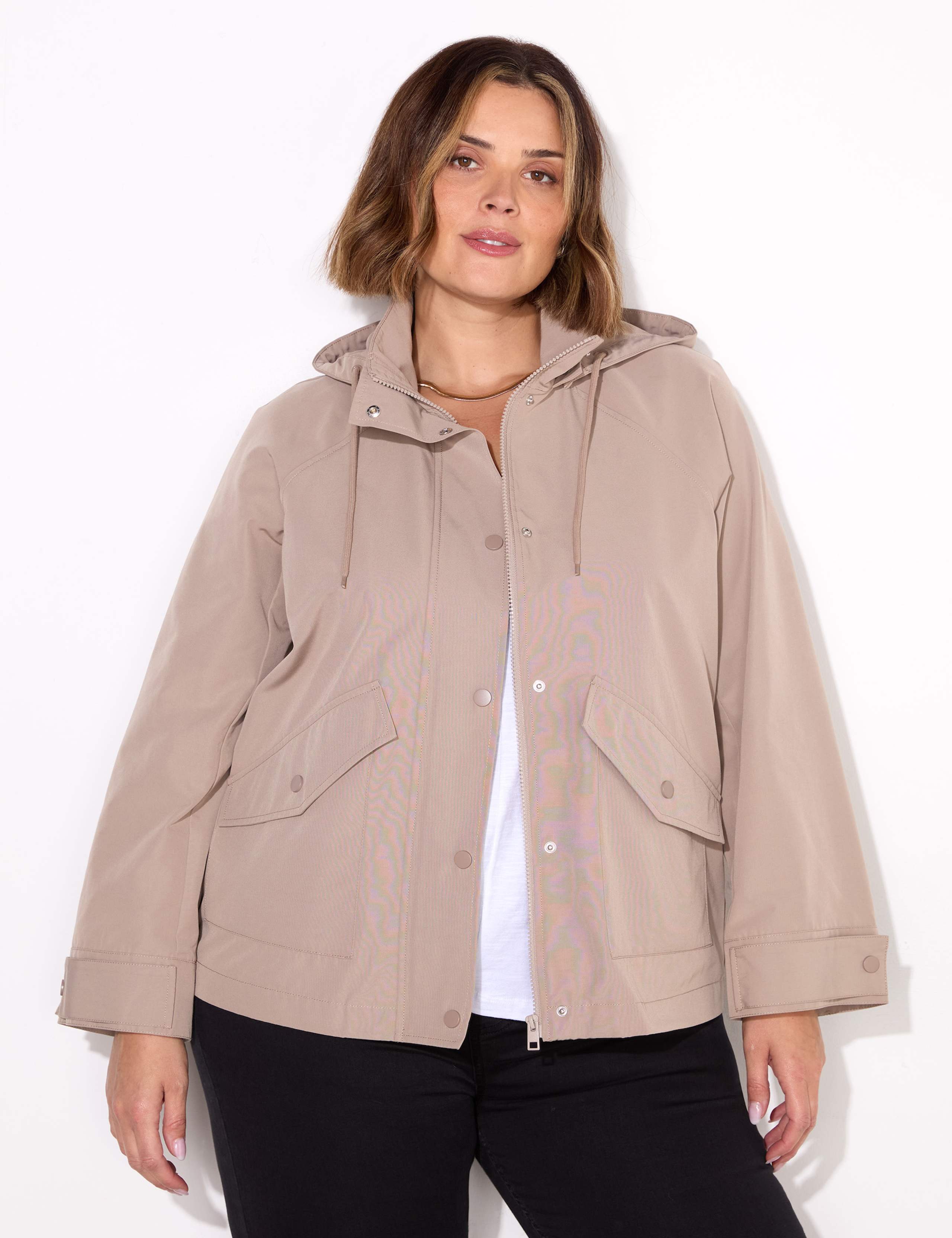 Hooded Short Raincoat