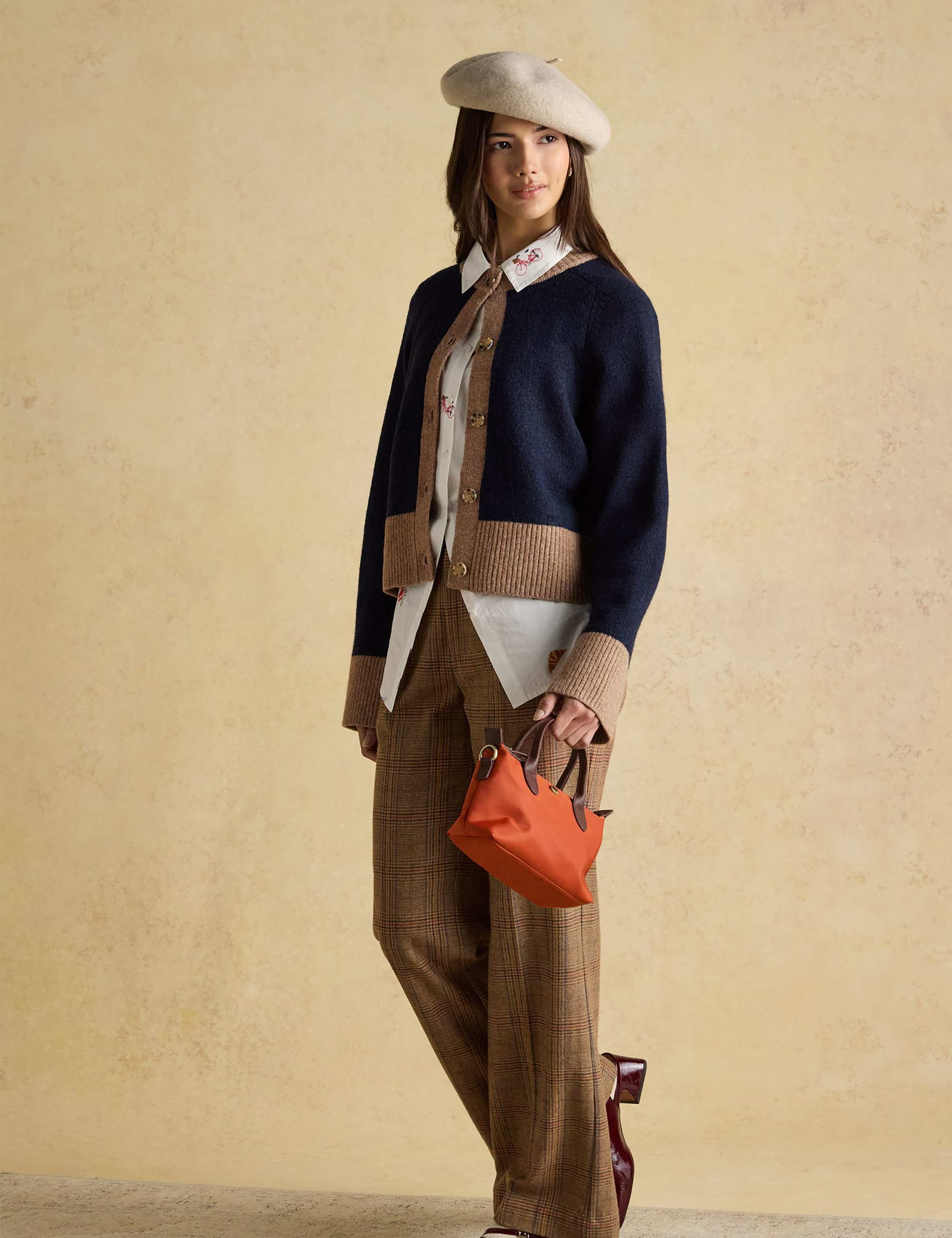 Crew Neck Button Front Cardigan