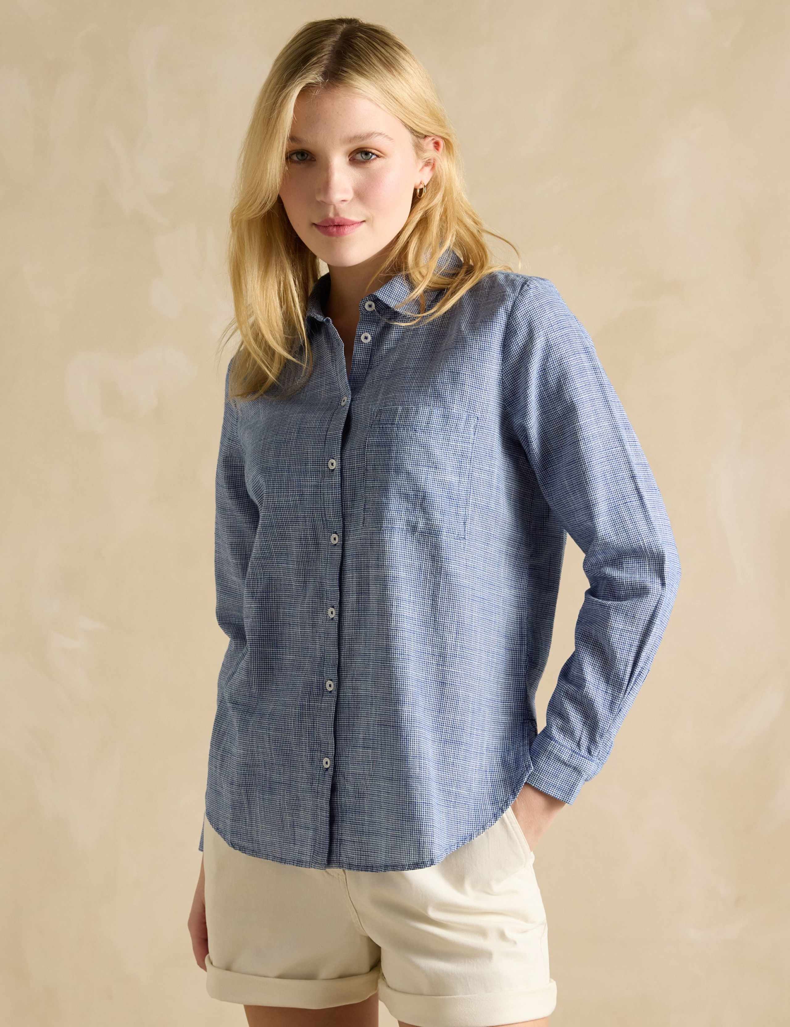 Pure Cotton Checked Button Through Shirt