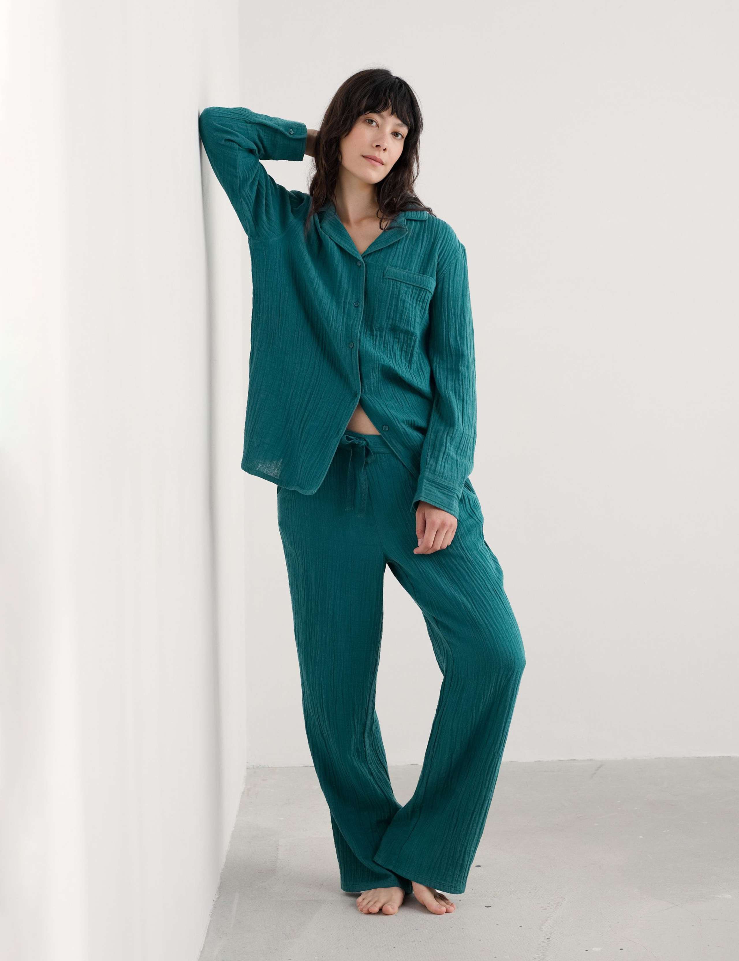 Pure Cotton Crinkle Pyjama Set
