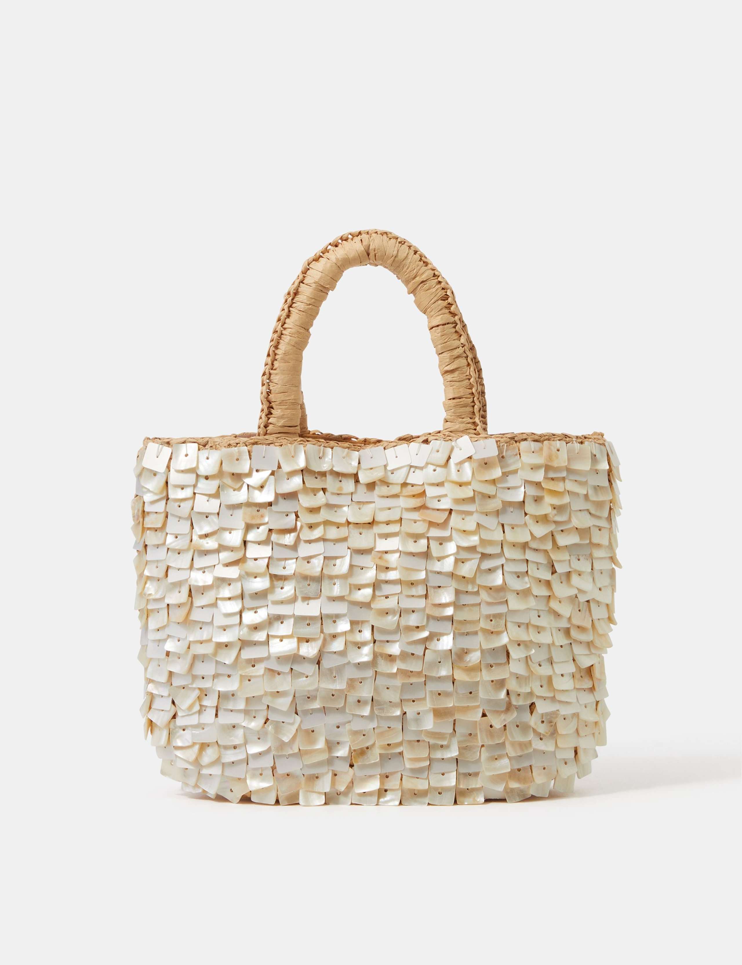 Straw Embellished Grab Bag
