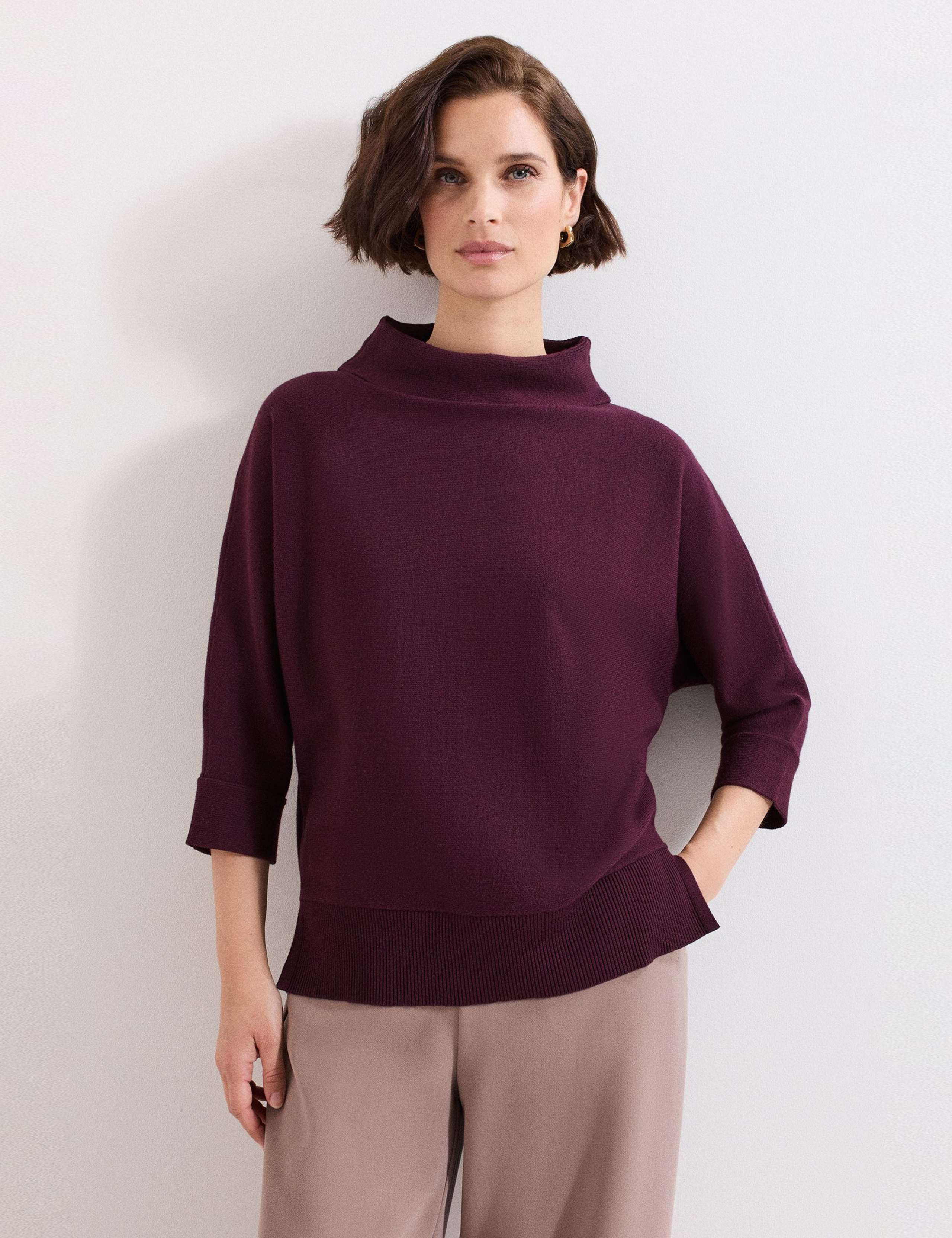 Ribbed High Neck Jumper