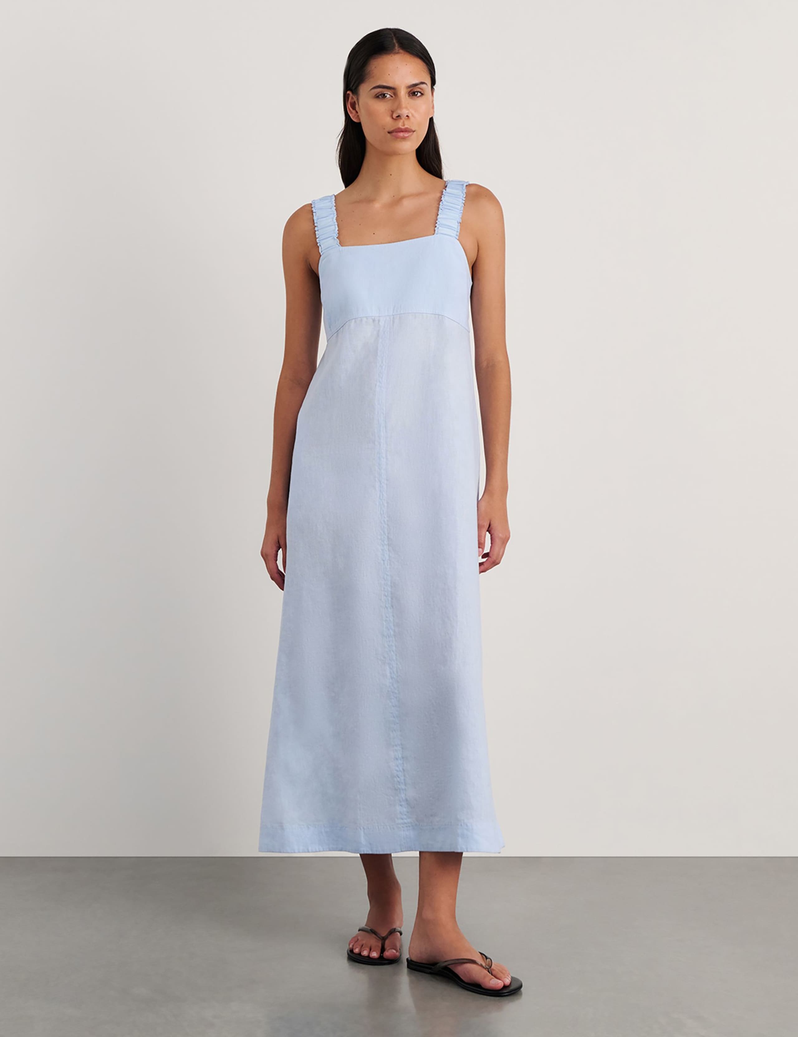 Pure Linen Maxi Smock Dress