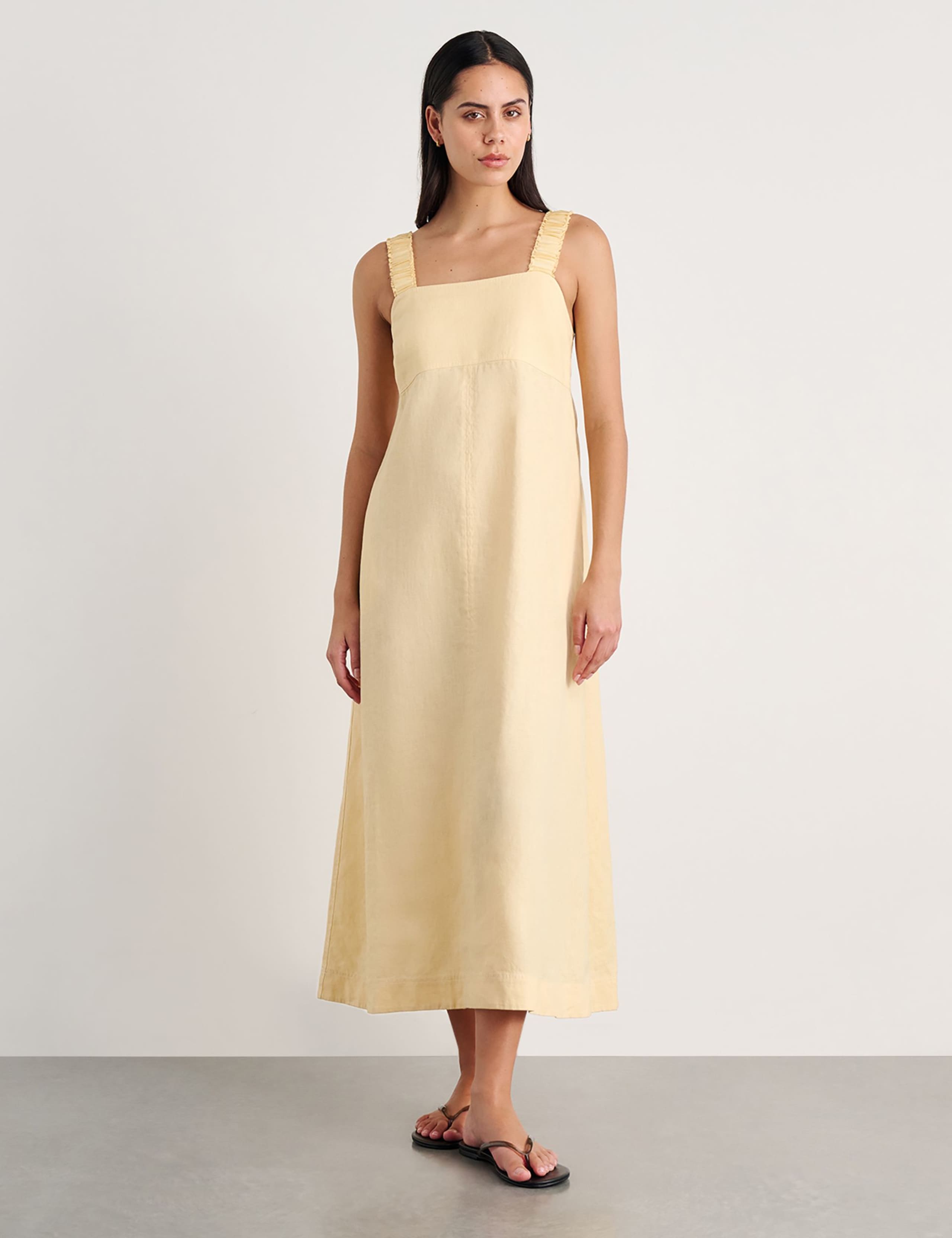 Pure Linen Maxi Smock Dress
