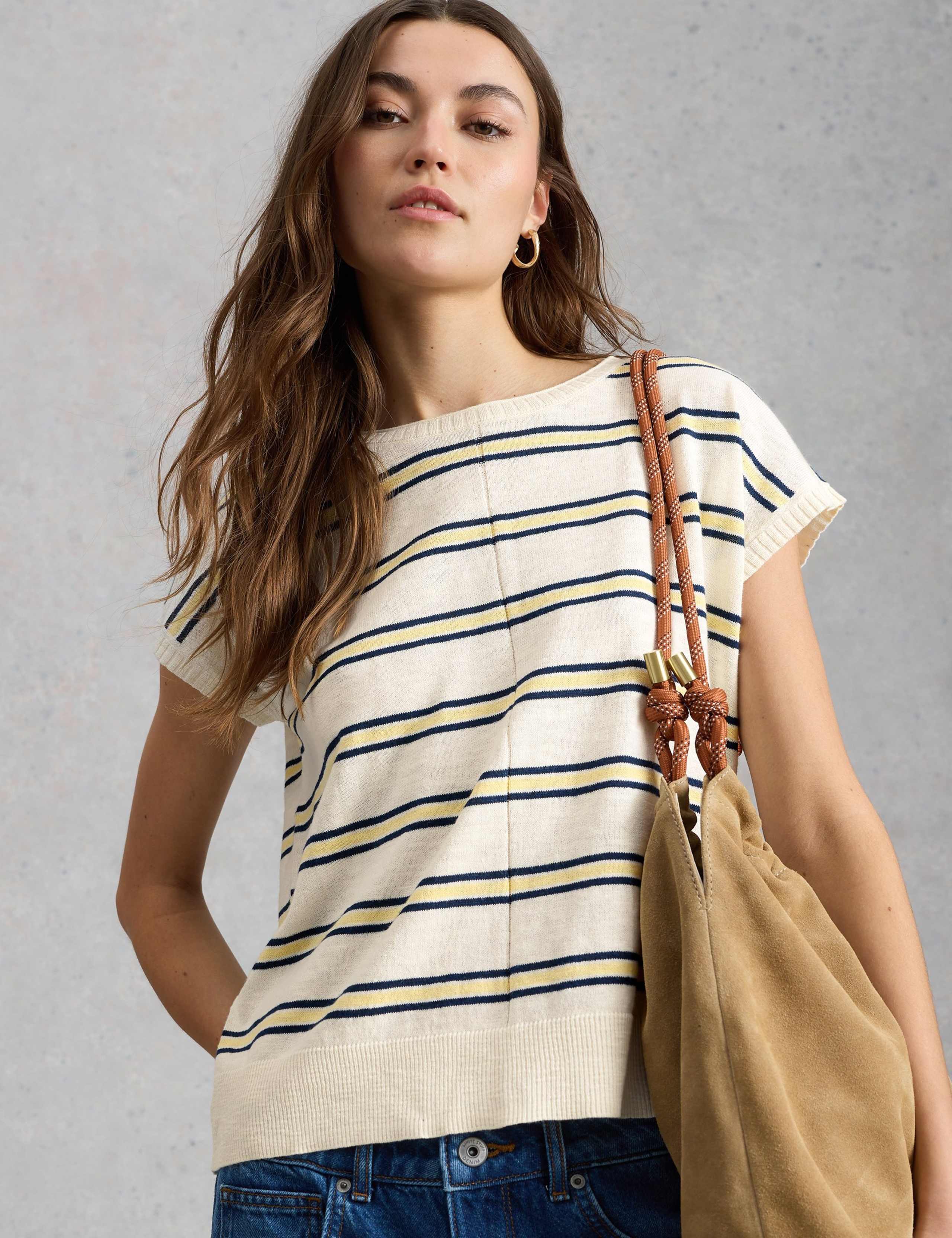 Cotton Rich Striped T-Shirt with Cotton