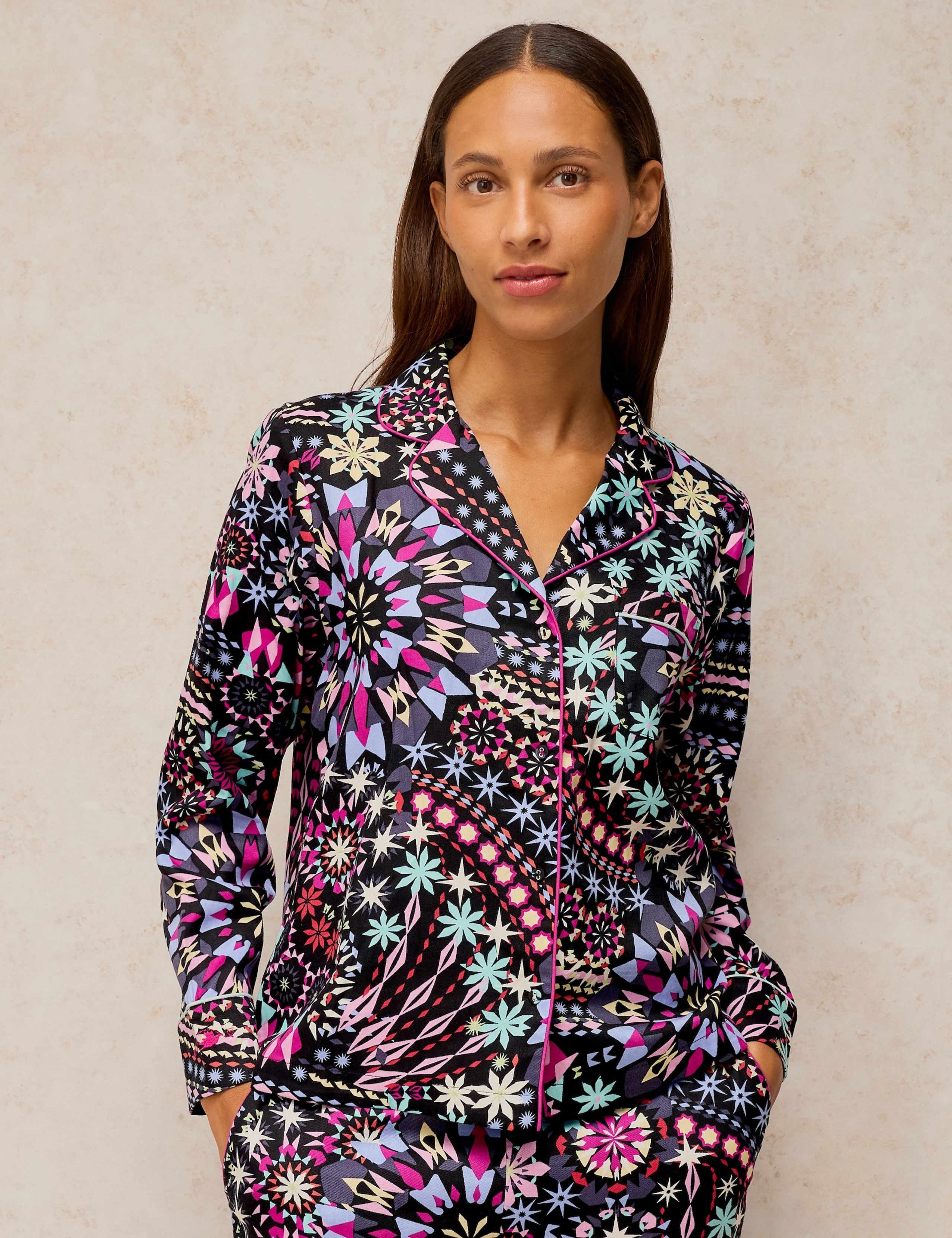 Cotton Rich Printed Pyjama Top