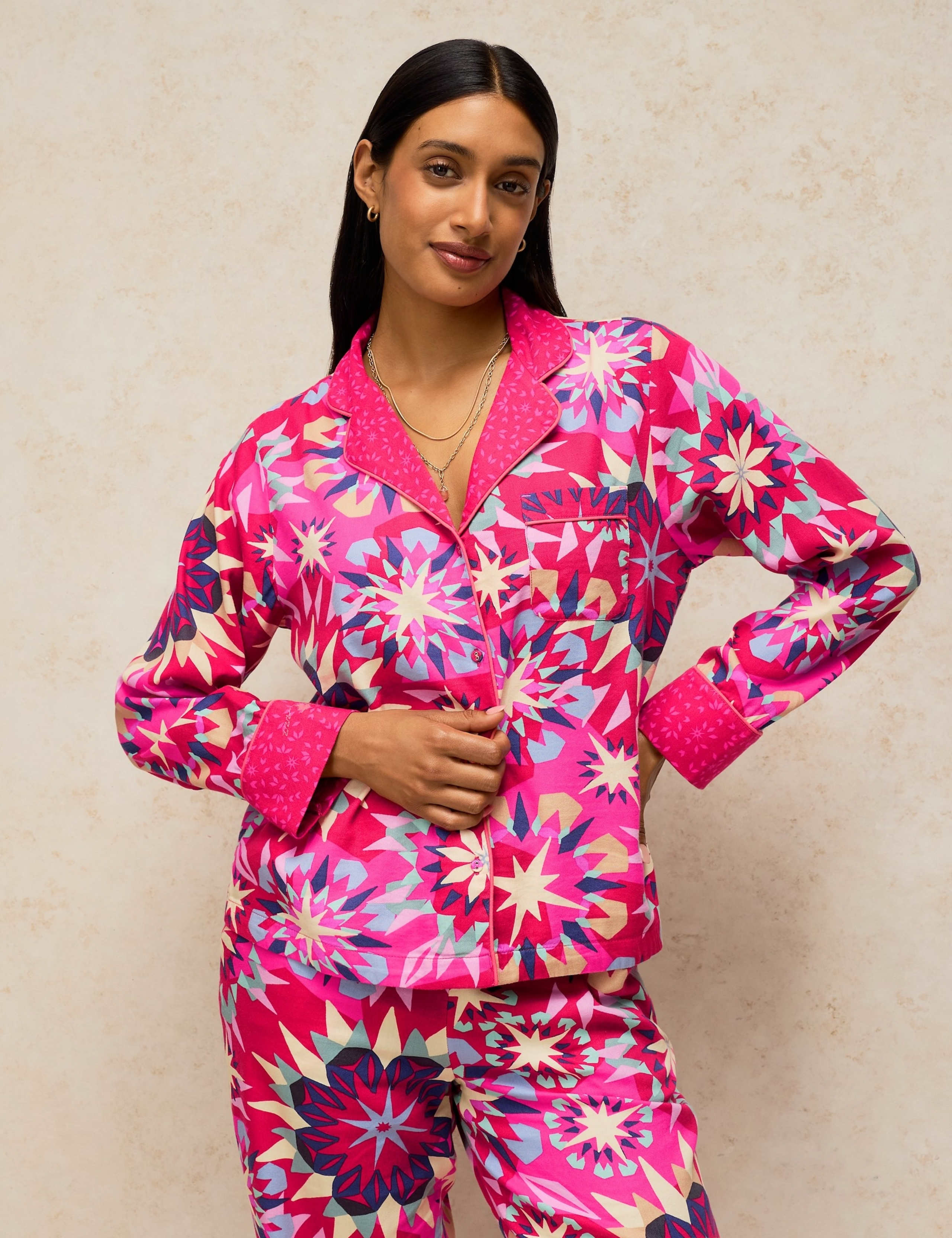 Cotton Rich Printed Pyjama Top