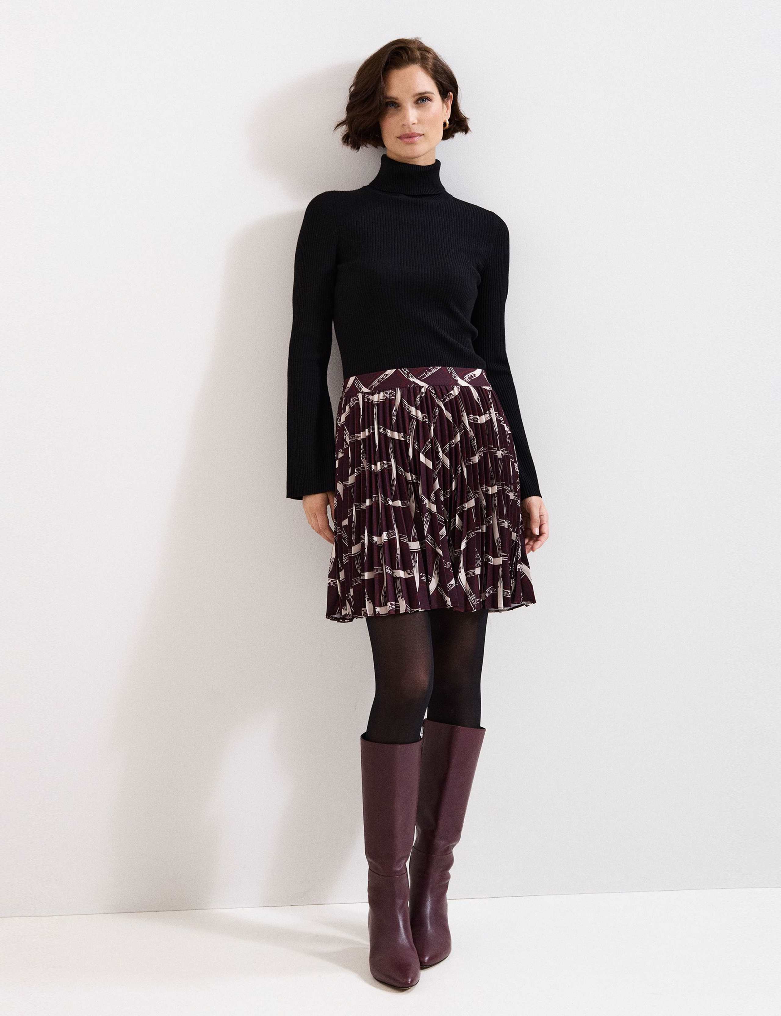 Checked Pleated Mini Skirt