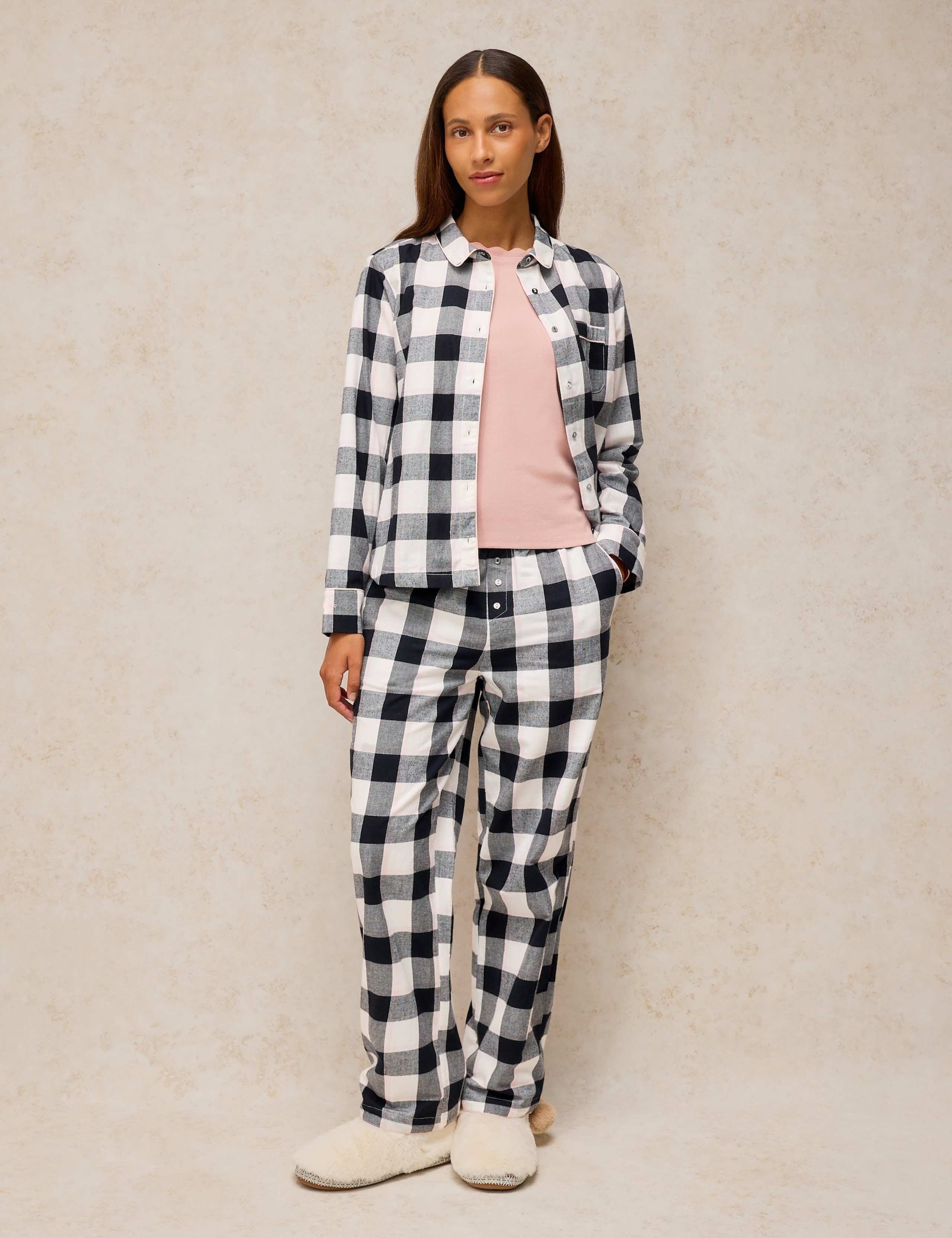 Cotton Rich Checked Pyjama Bottoms