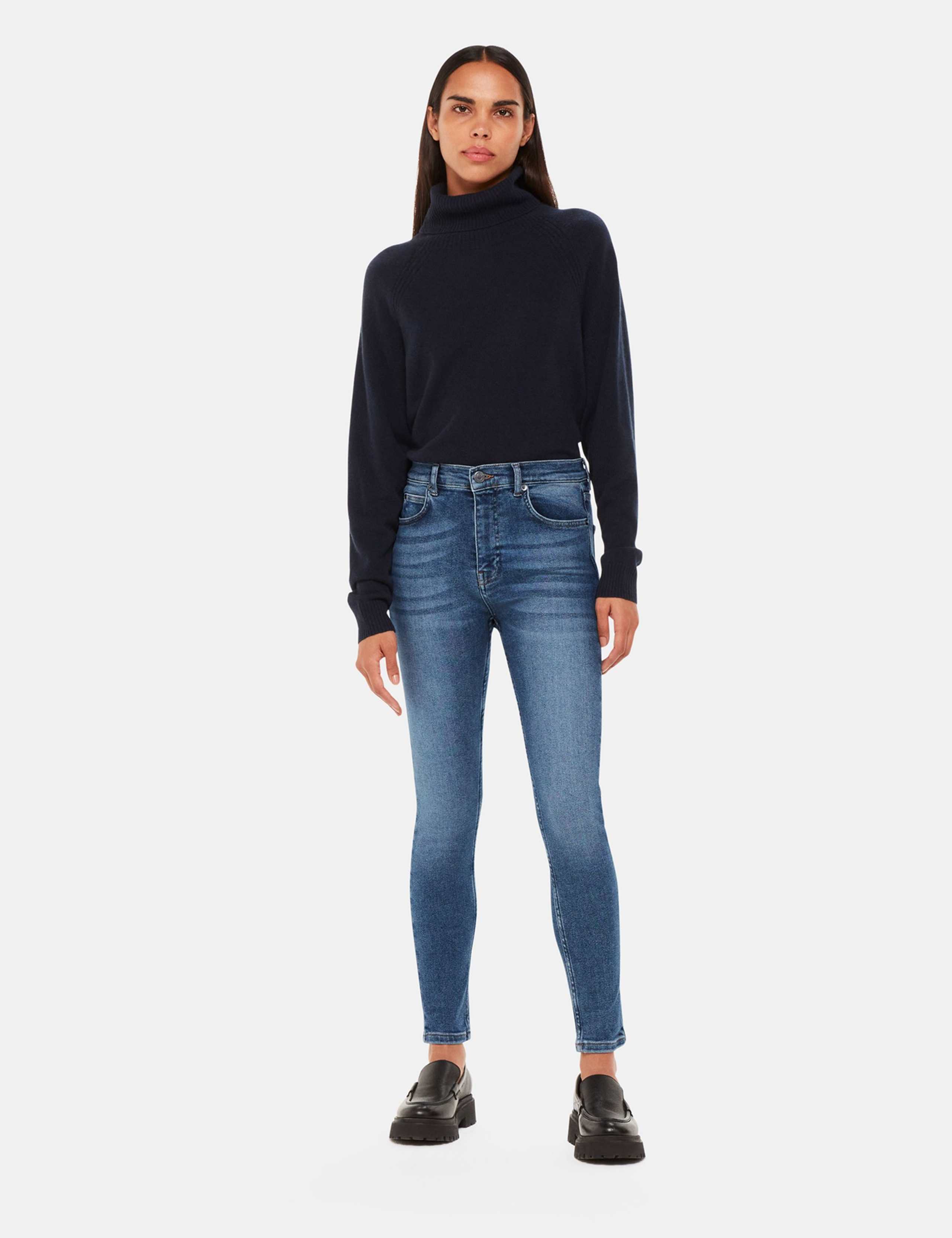 High Waisted Skinny Ankle Grazer Jeans