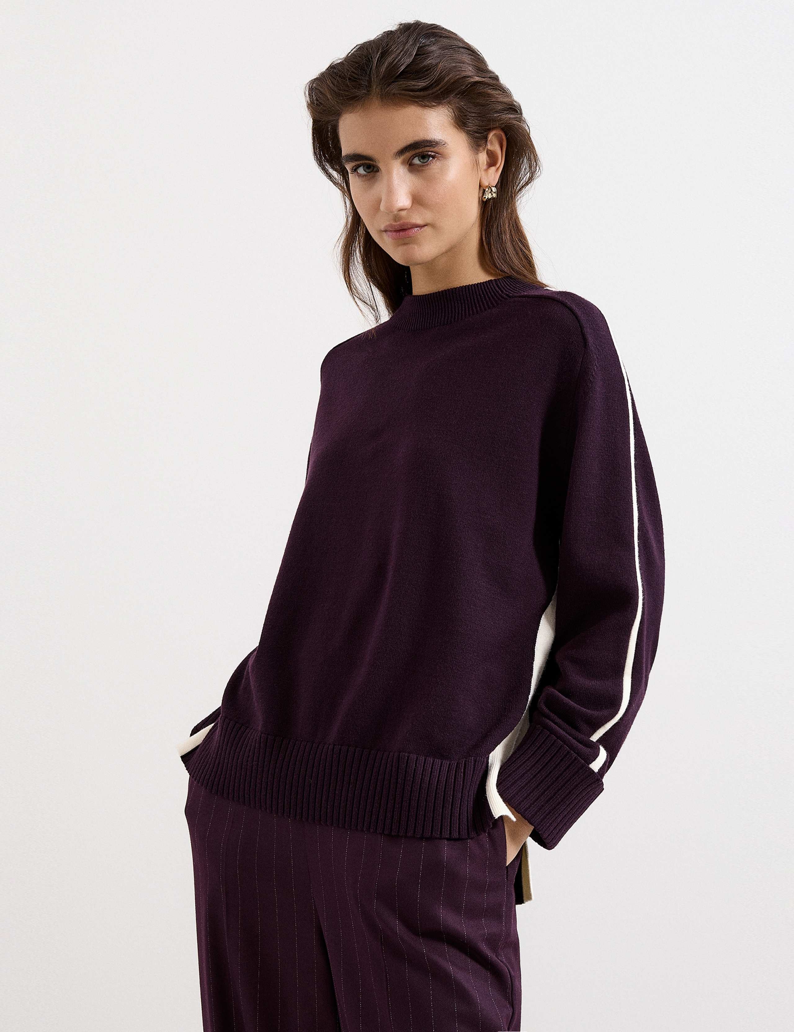 Funnel Neck Tipped Jumper