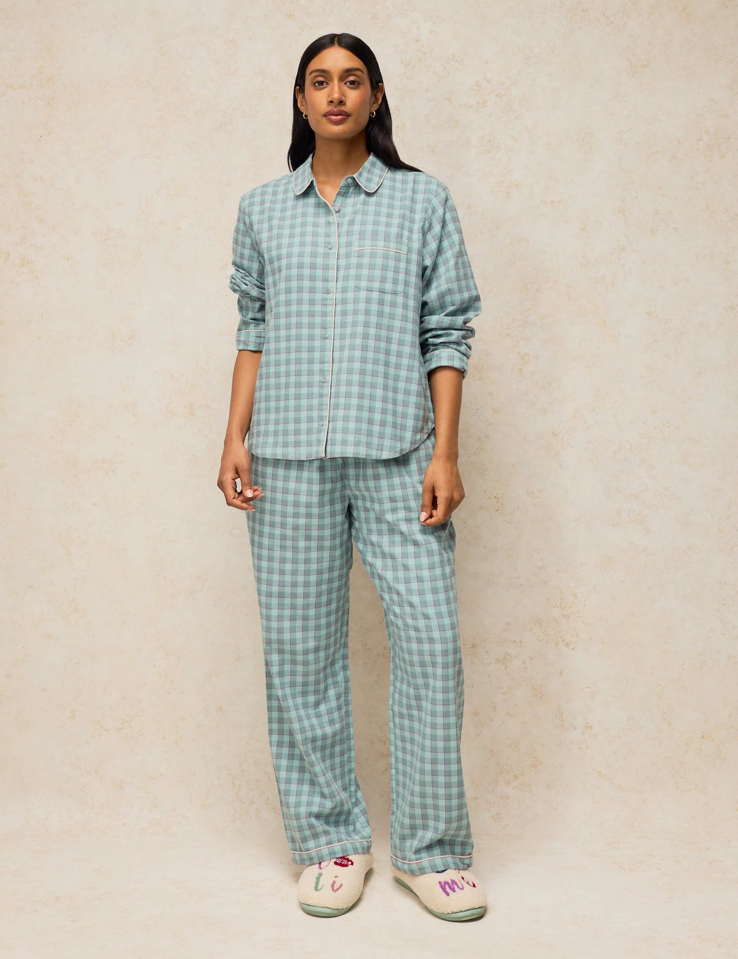 Cotton Rich Checked Pyjama Top