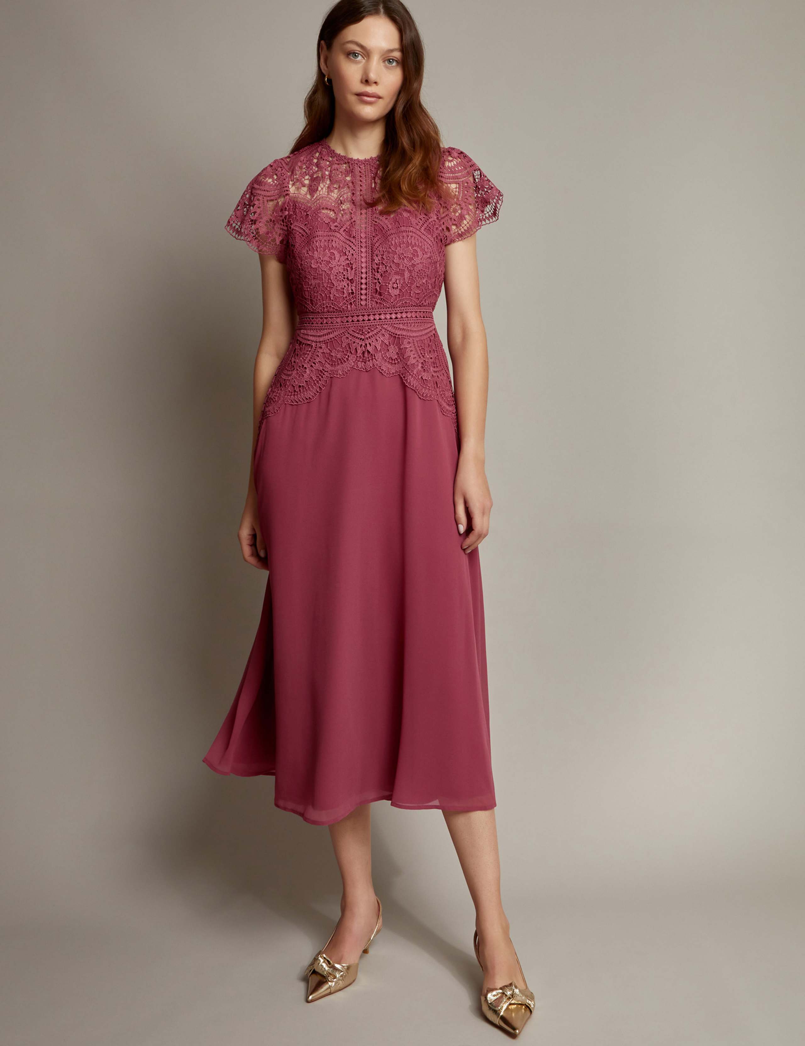 Lace Midi Skater Dress