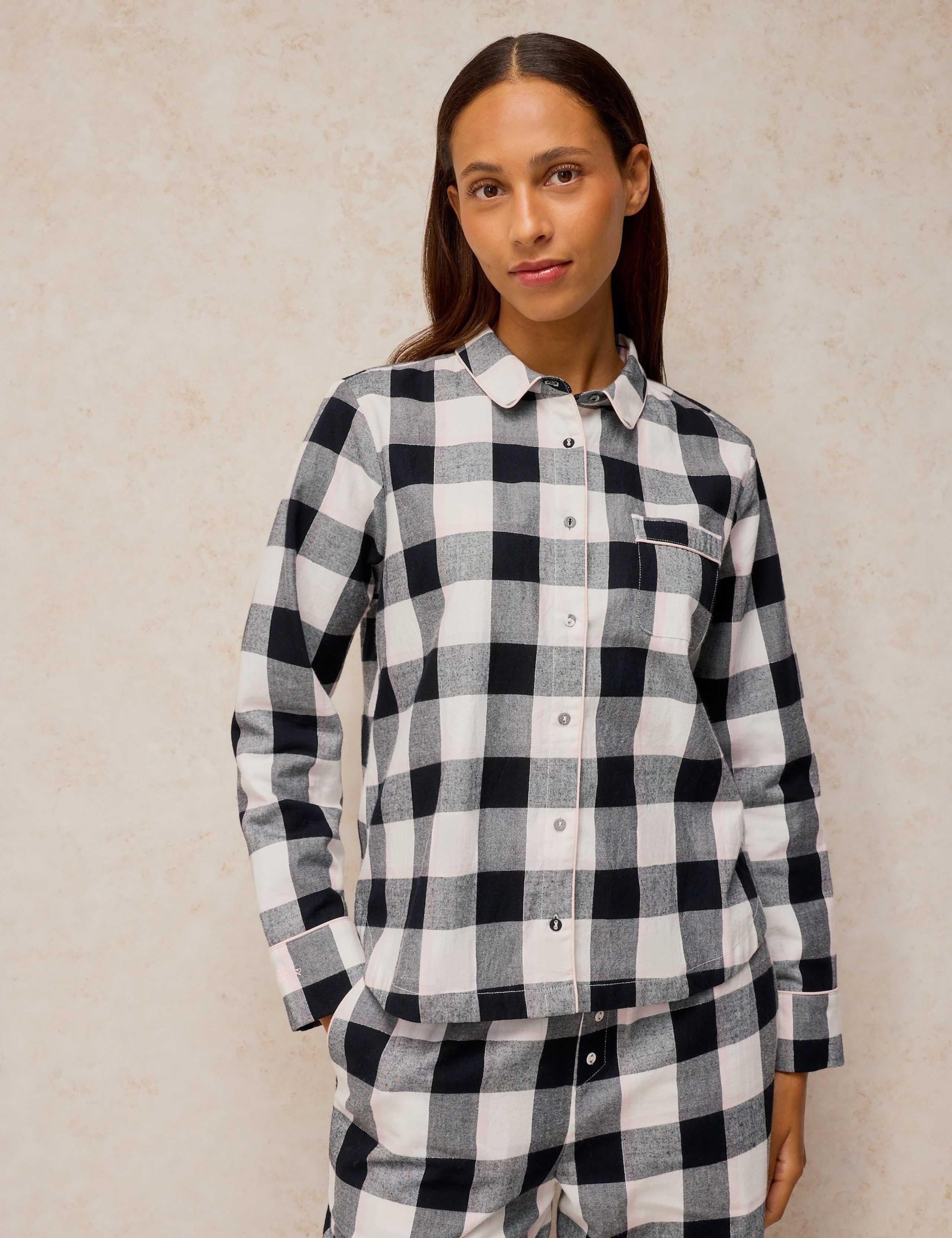 Cotton Rich Checked Pyjama Top